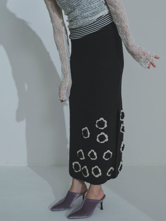 Handknit Bloom Slit Skirt