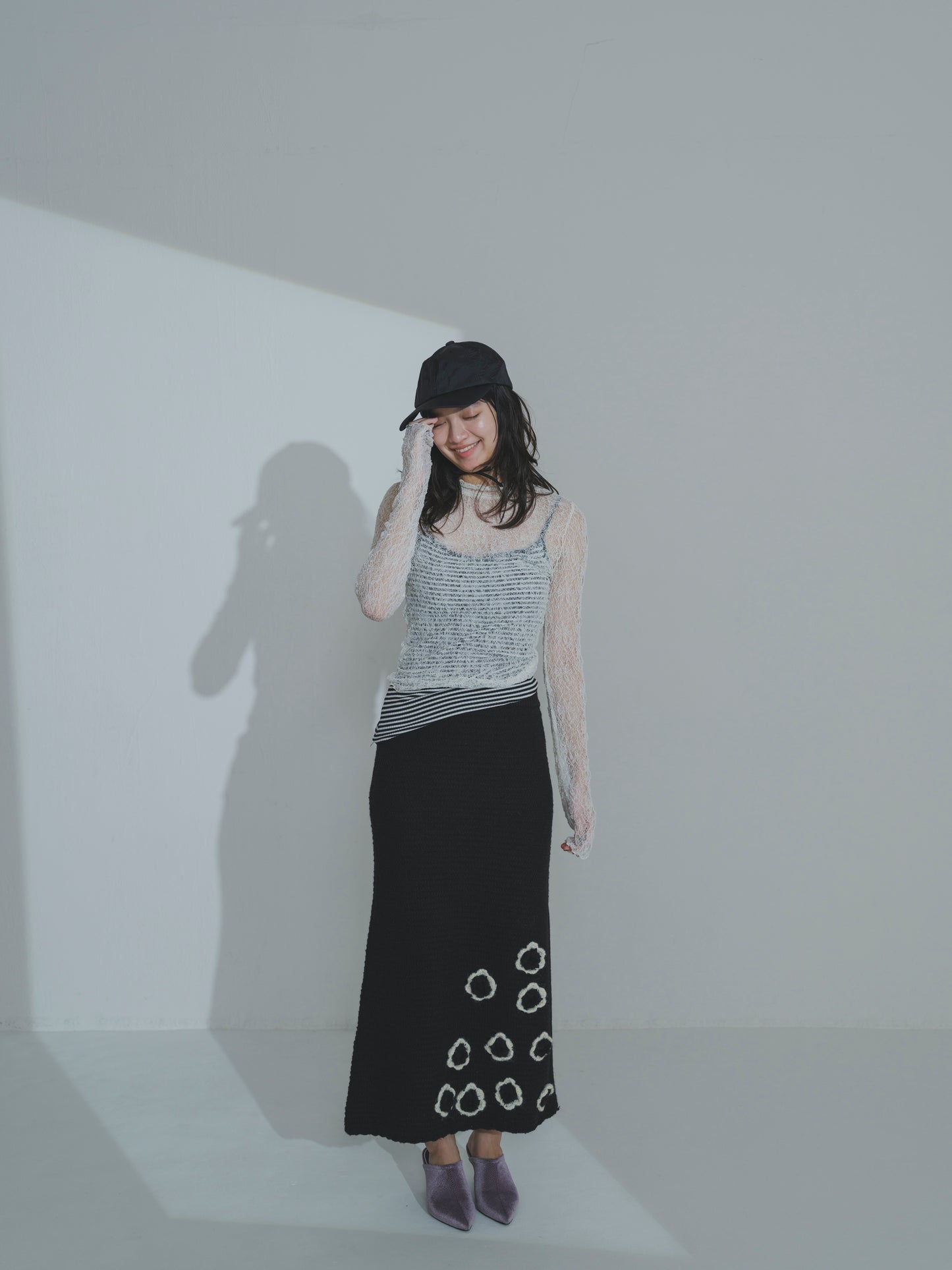 Handknit Bloom Slit Skirt