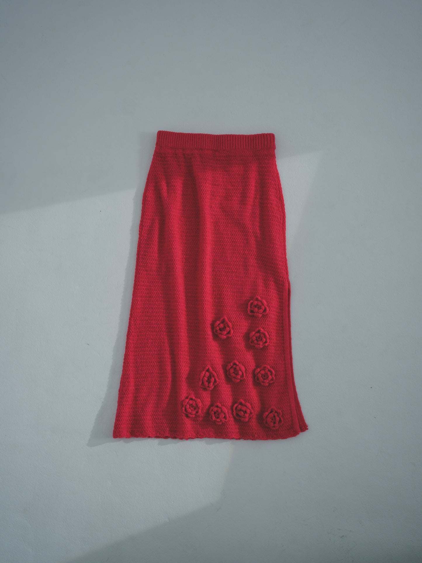 Handknit Bloom Slit Skirt