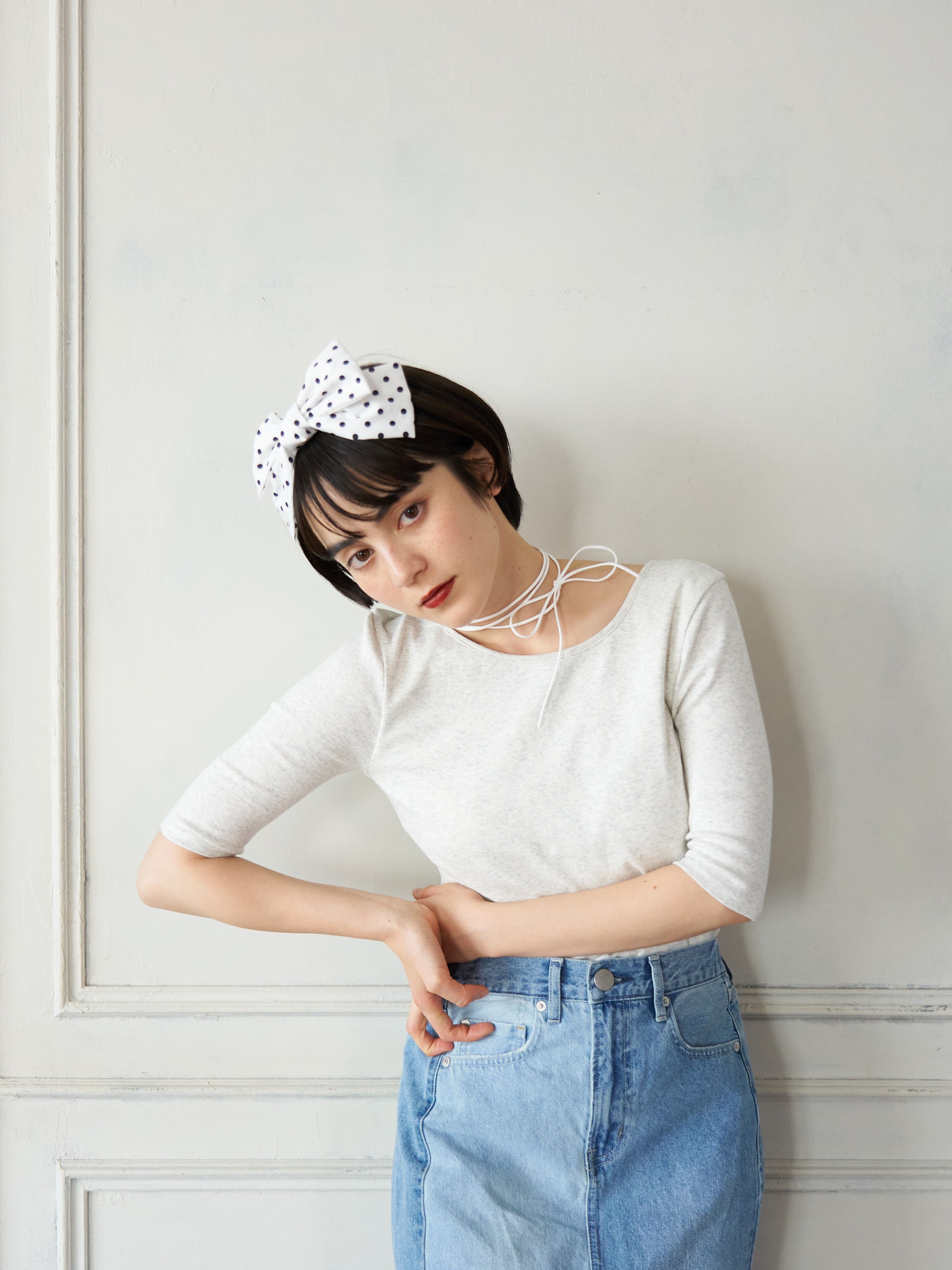 新品タグ付き Back ribbon jacquard top SALE 10%OFF】Back Ribbon Cup-in Top – MADE MY DAY