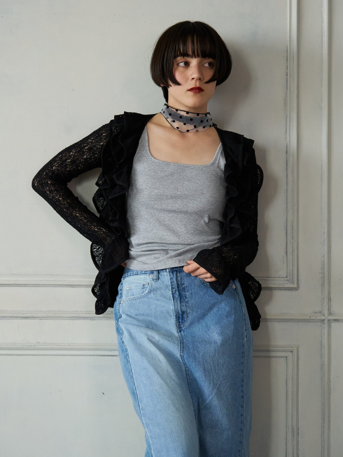 Volume Frill Cardigan