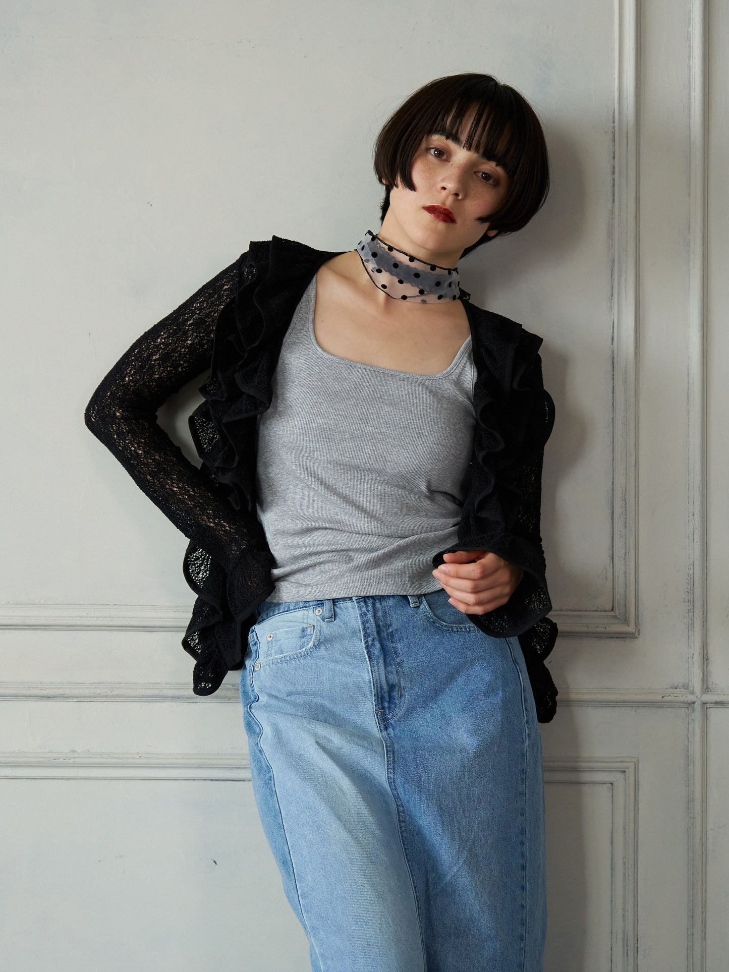 Volume Frill Cardigan