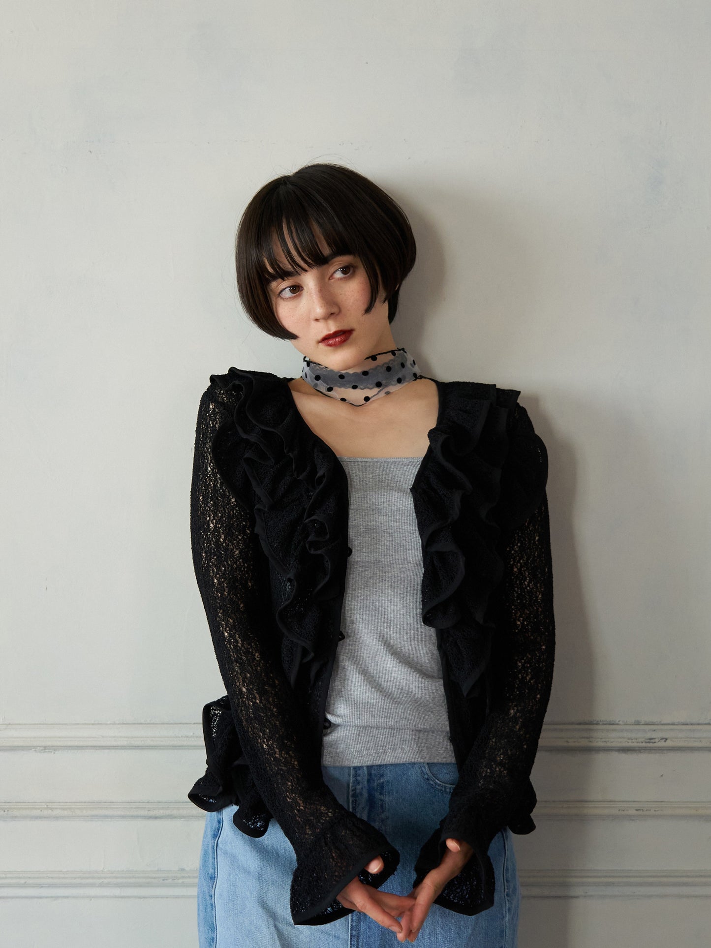 Volume Frill Cardigan