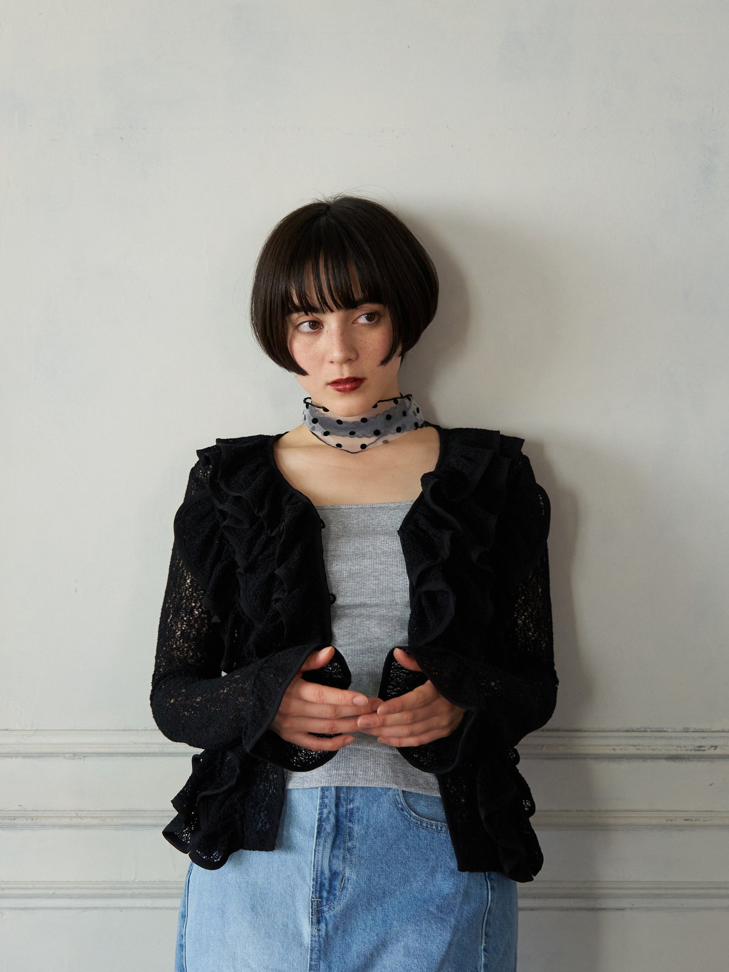 Volume Frill Cardigan