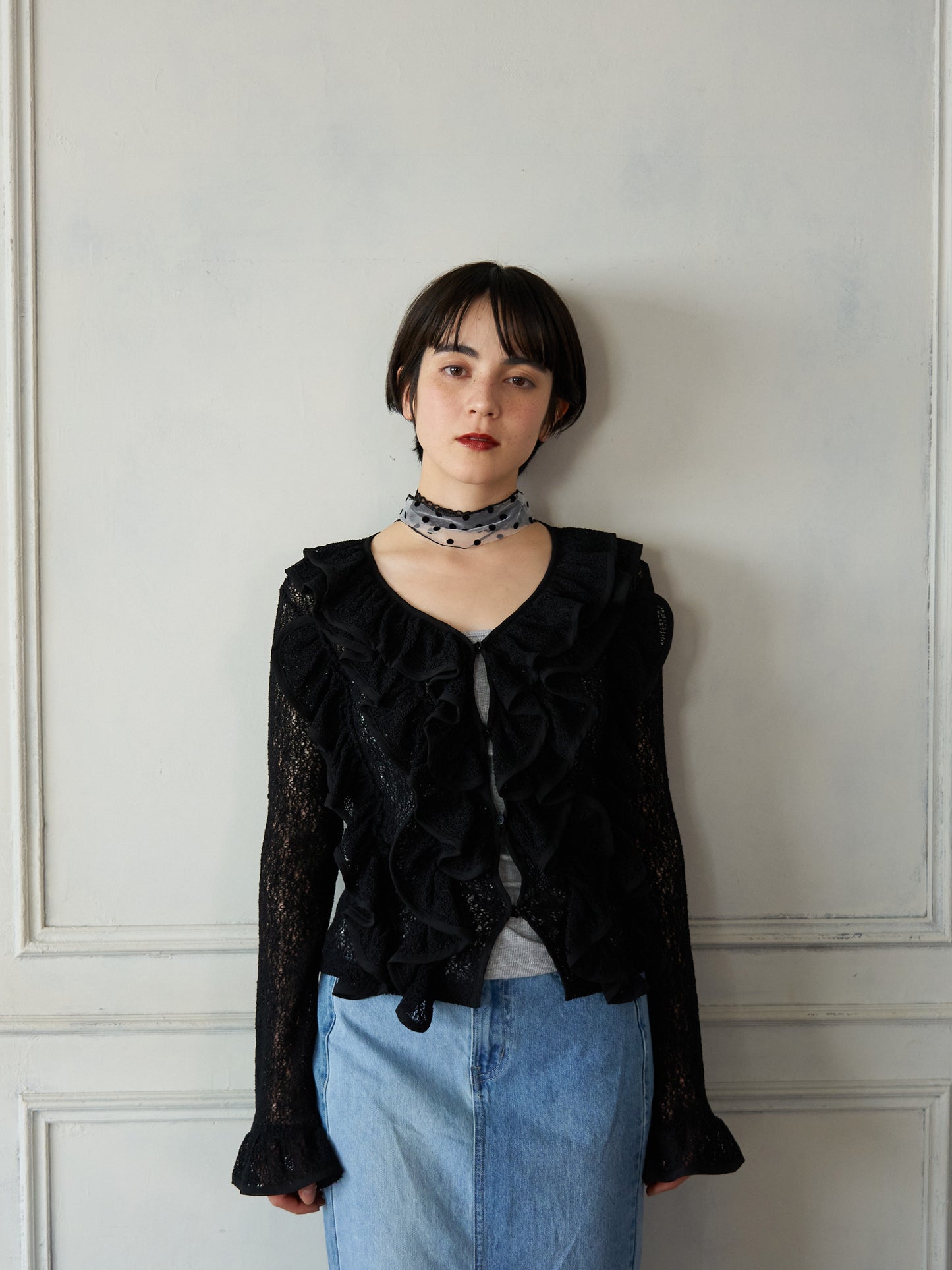 Volume Frill Cardigan