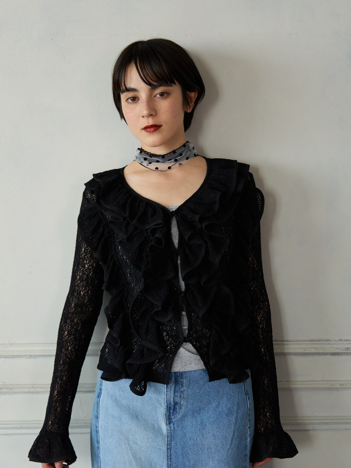 Volume Frill Cardigan