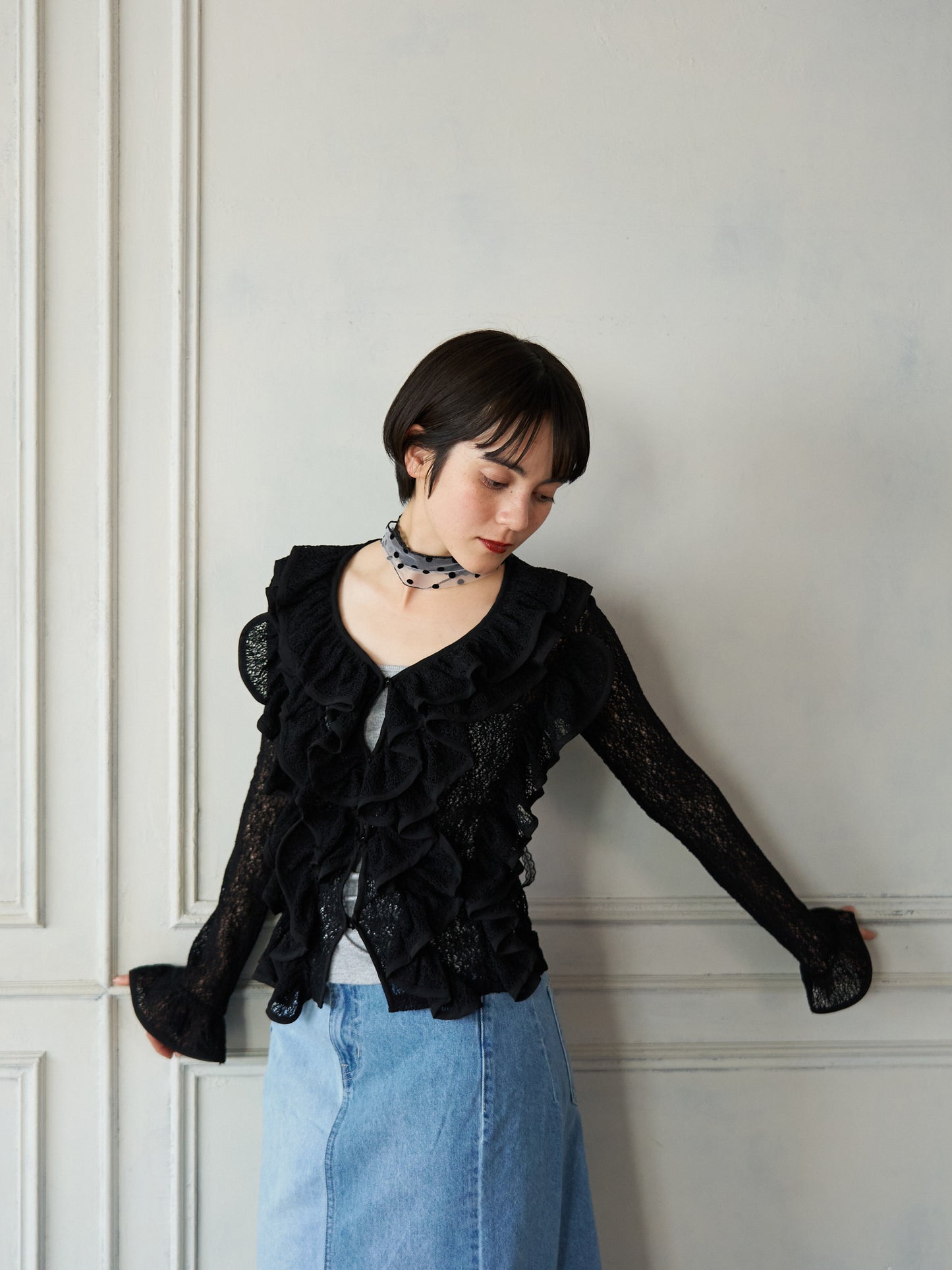 Volume Frill Cardigan
