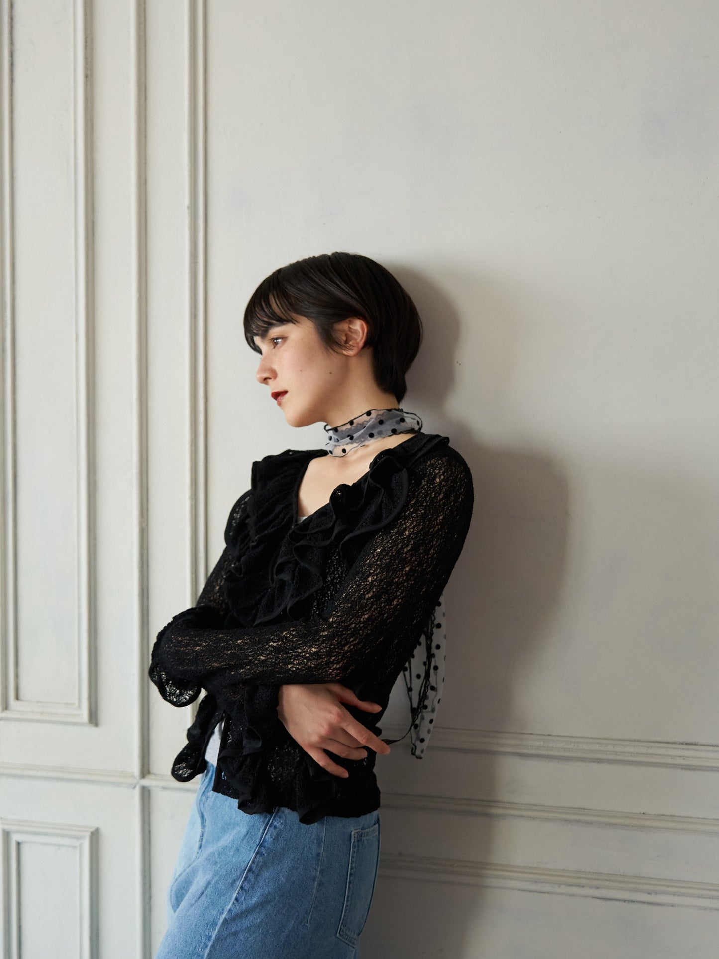 Volume Frill Cardigan