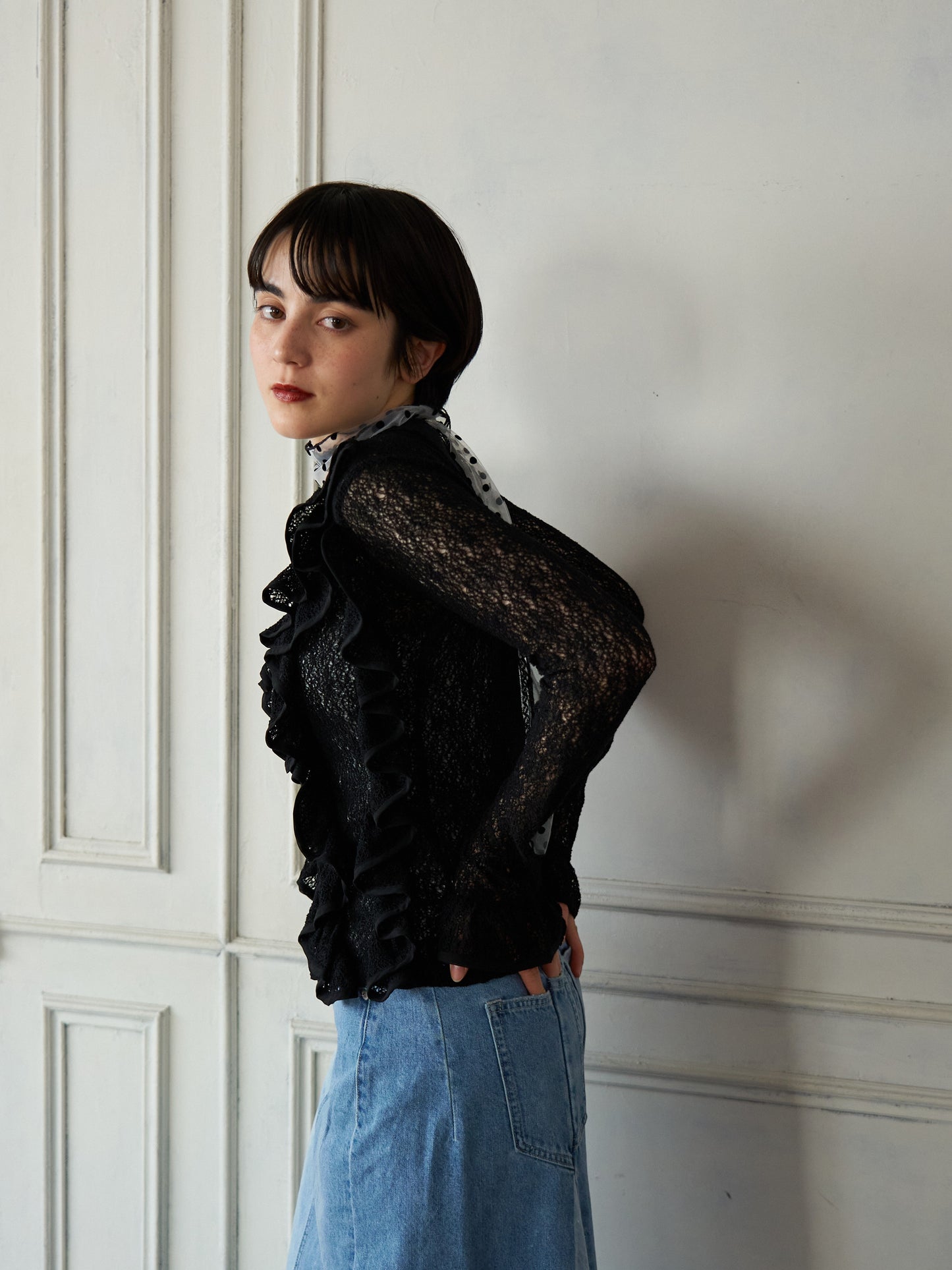 Volume Frill Cardigan