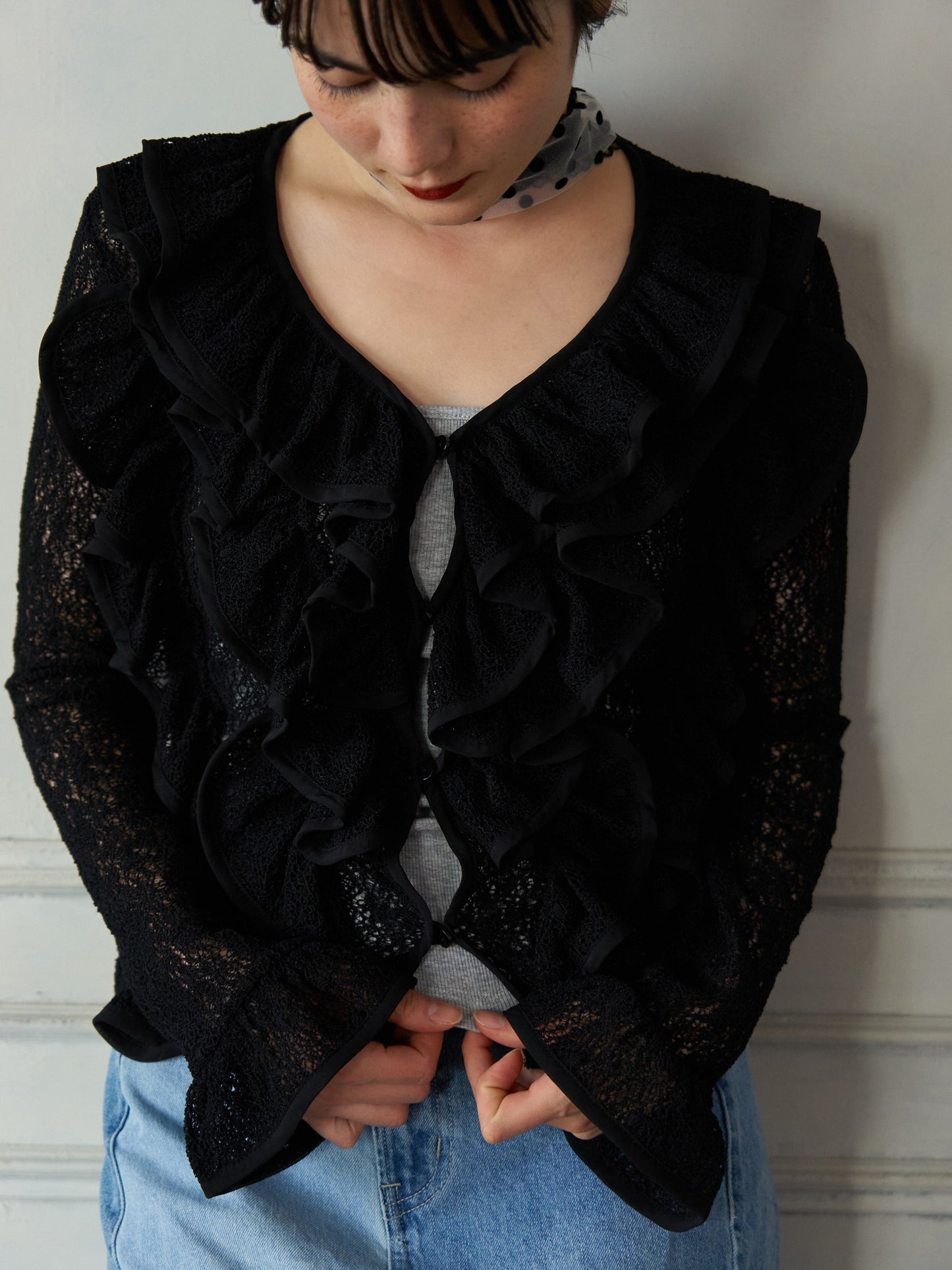 Volume Frill Cardigan
