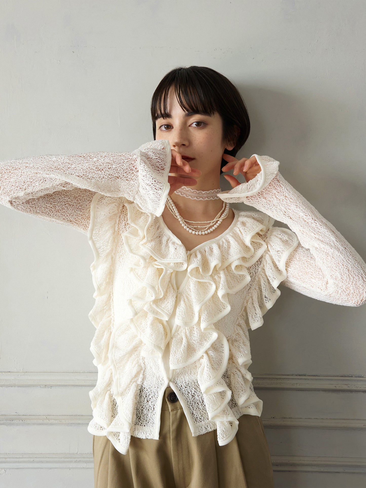 Volume Frill Cardigan
