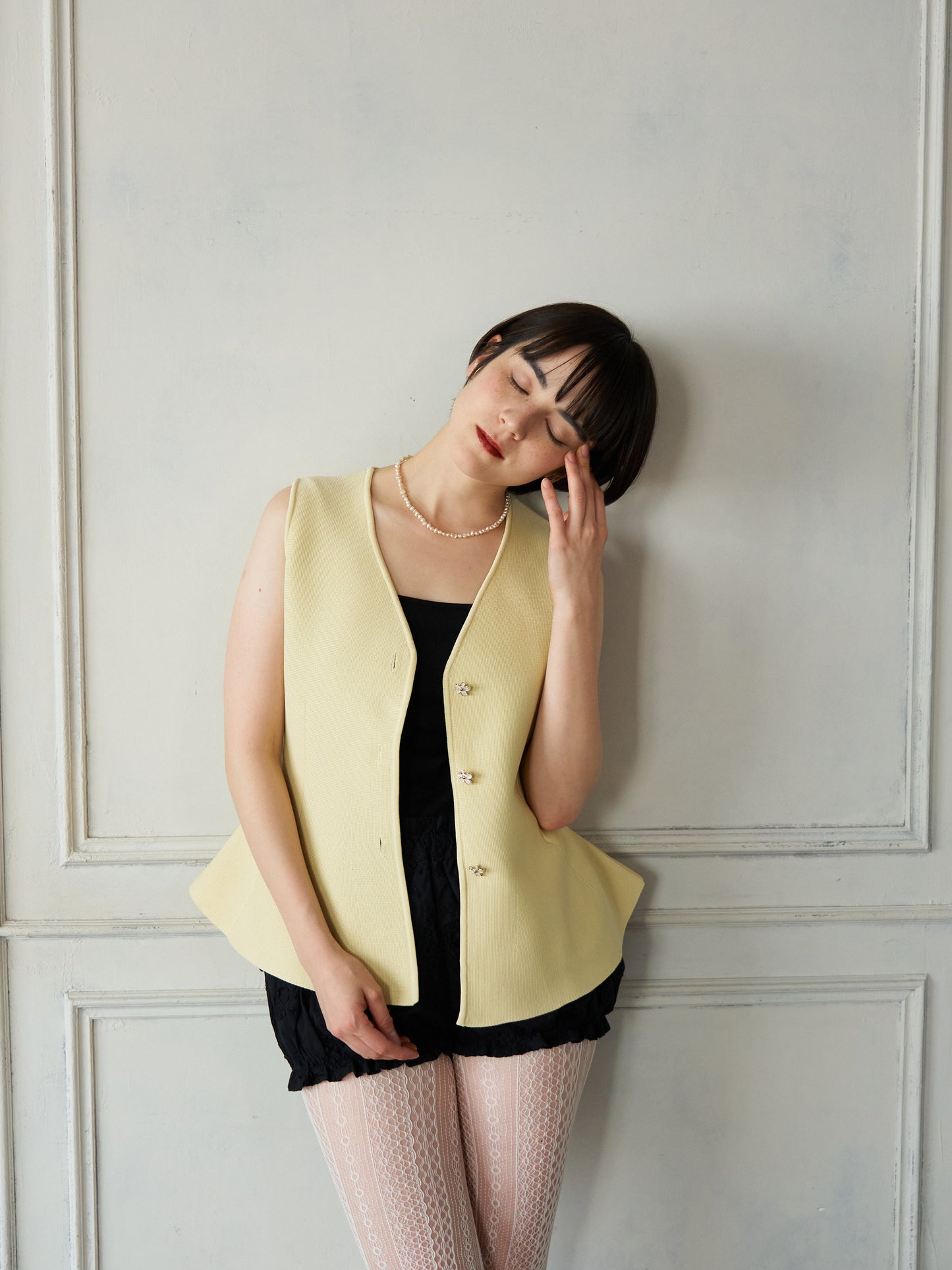 Bijou Button Peplum Vest