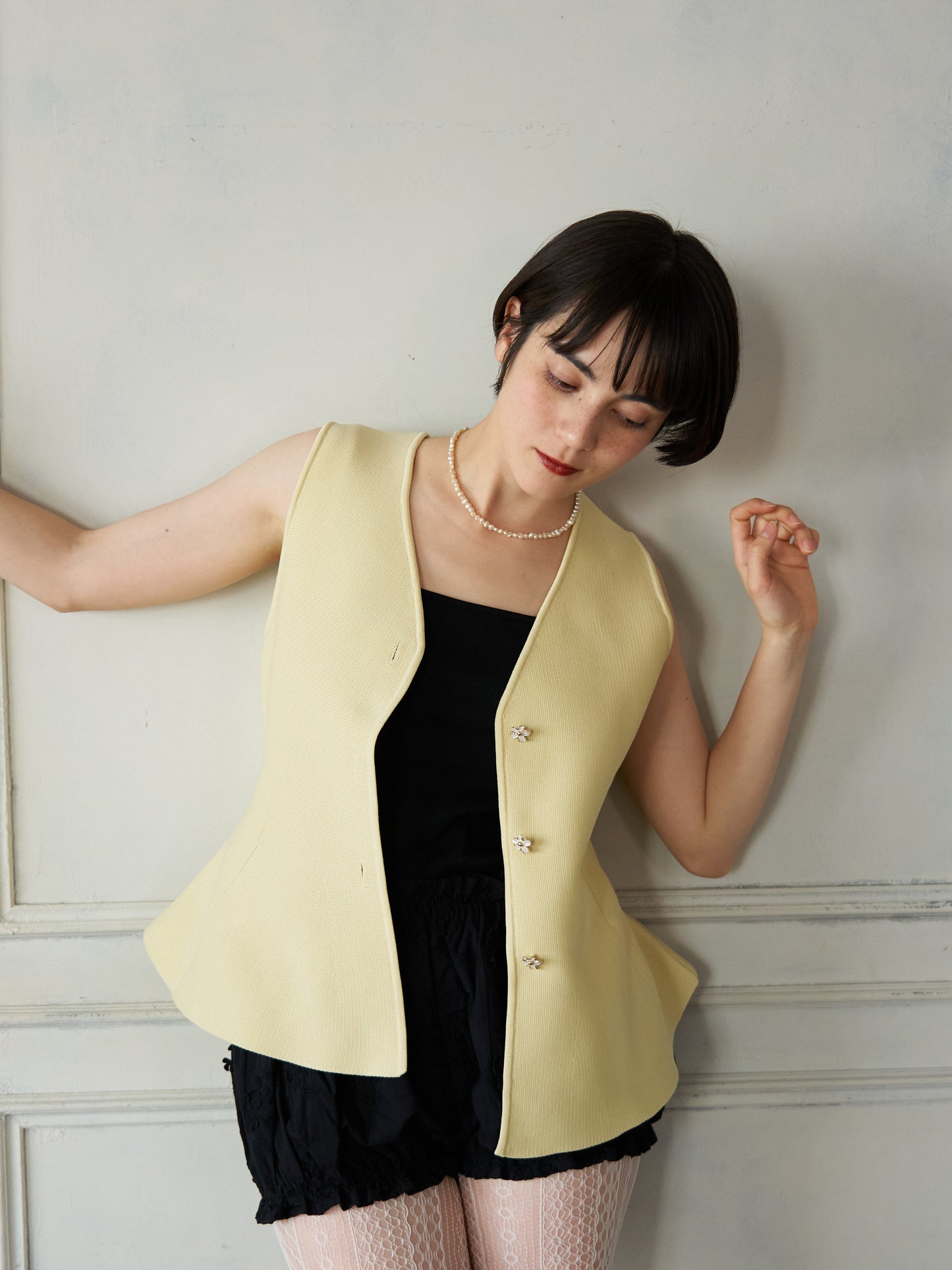 Bijou Button Peplum Vest