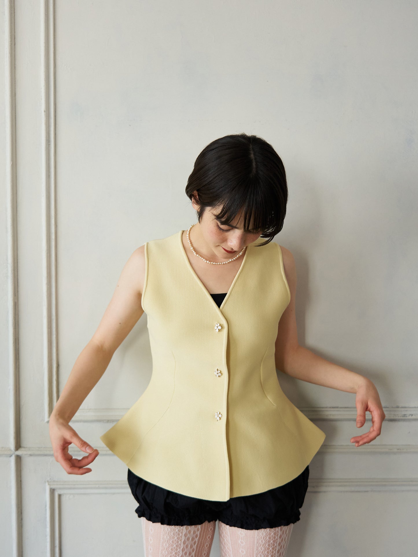 Bijou Button Peplum Vest