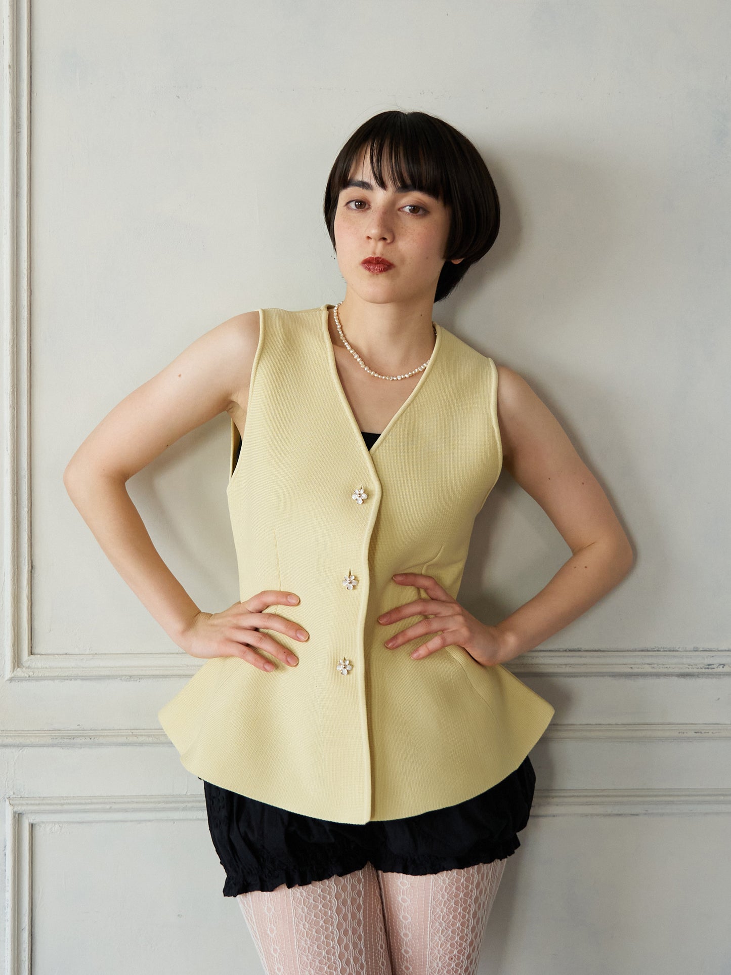 Bijou Button Peplum Vest