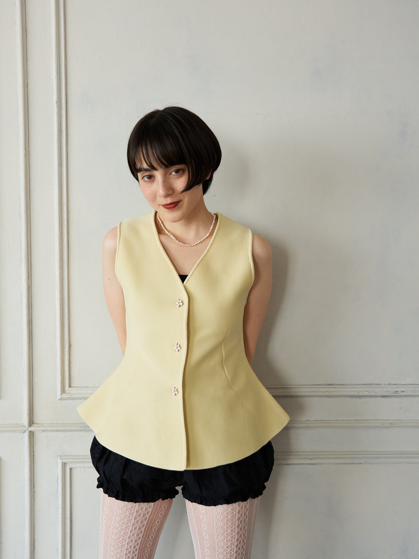 Bijou Button Peplum Vest