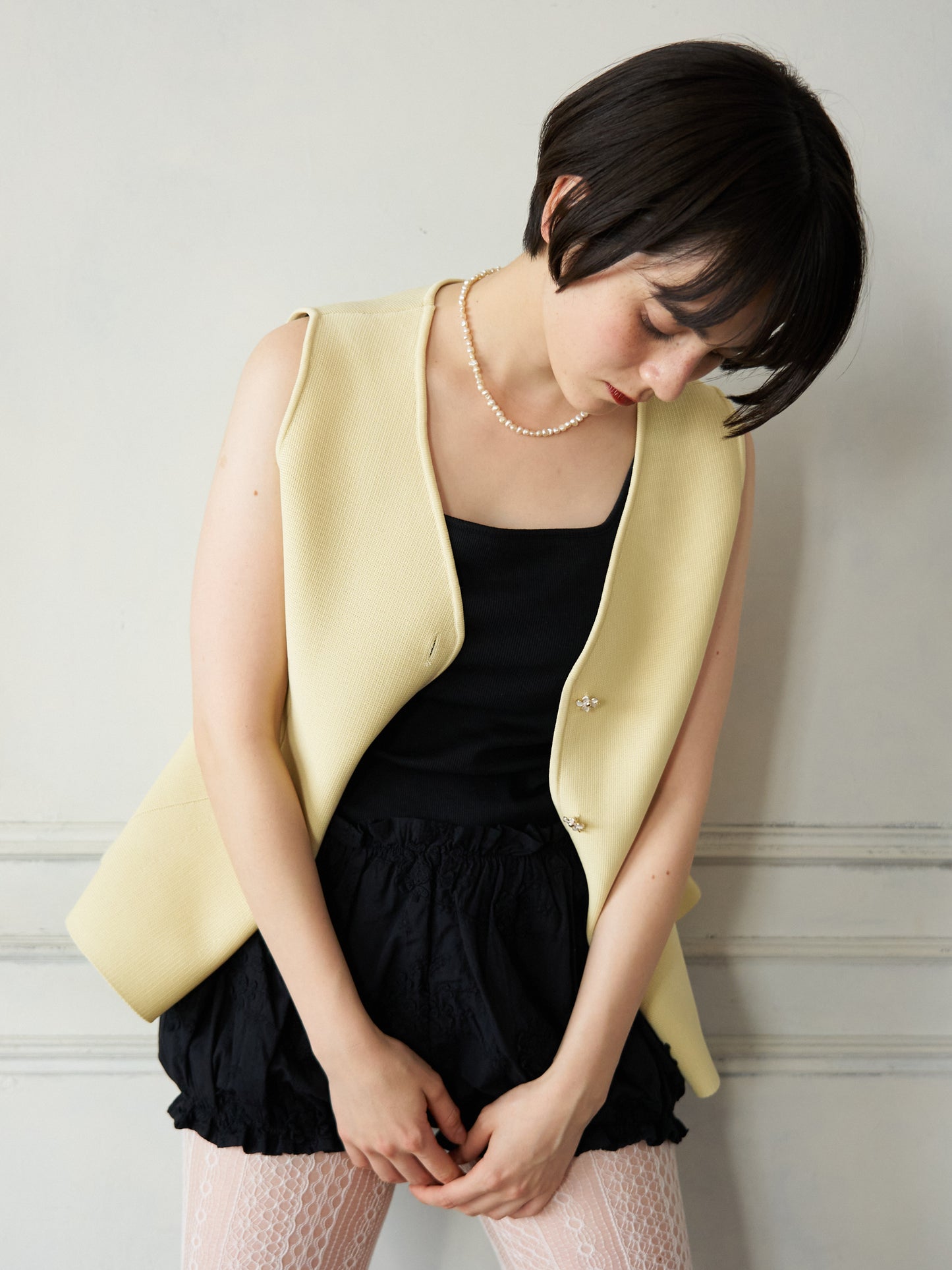 Bijou Button Peplum Vest