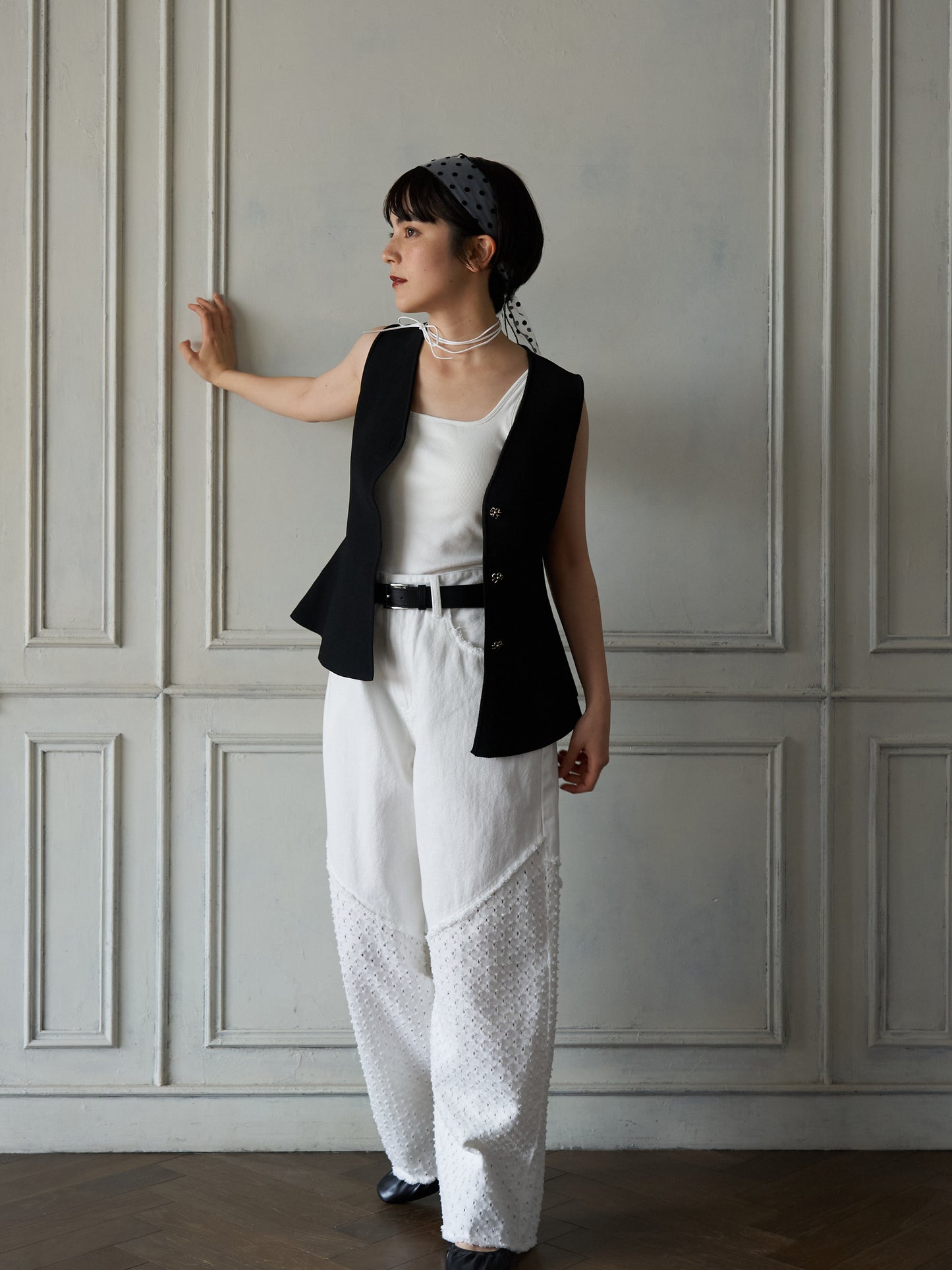 Bijou Button Peplum Vest
