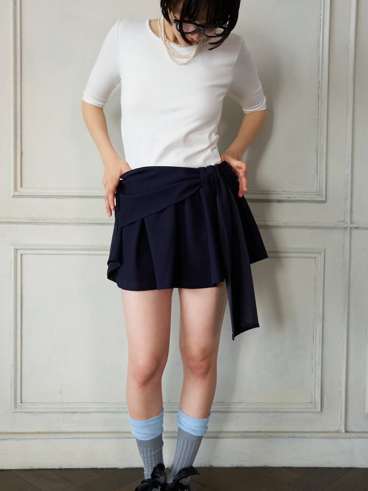 Wrap Ribbon Mini Skirt