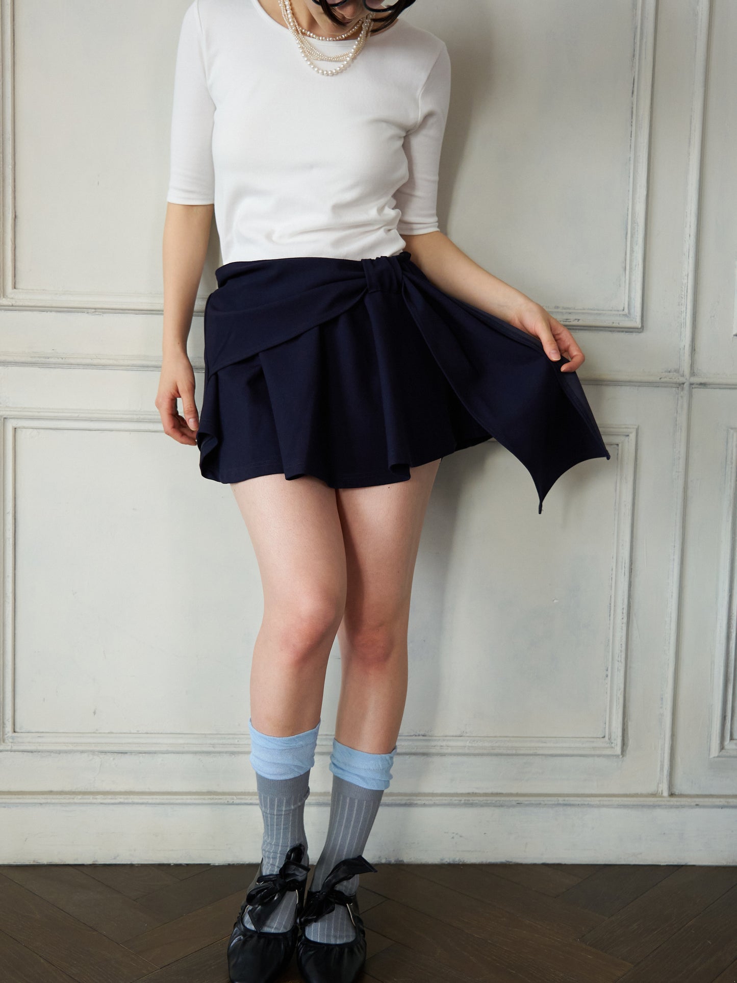 Wrap Ribbon Mini Skirt