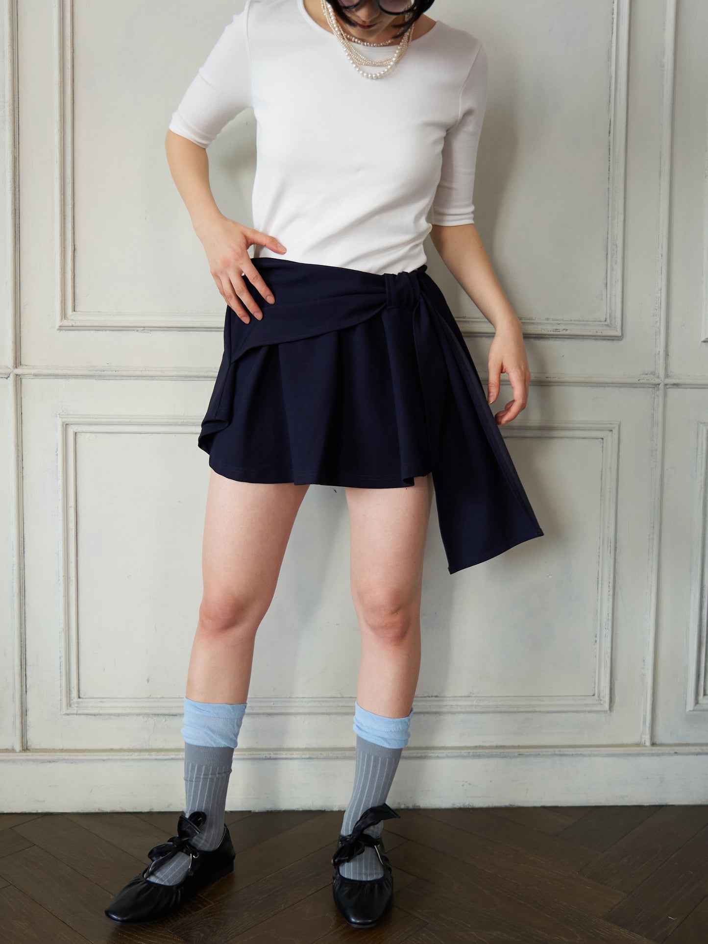 Wrap Ribbon Mini Skirt