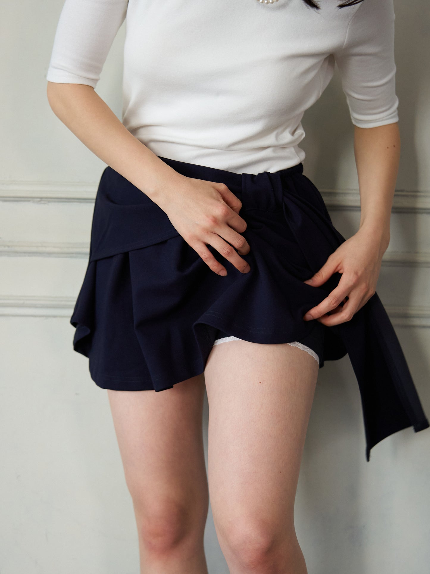 Wrap Ribbon Mini Skirt