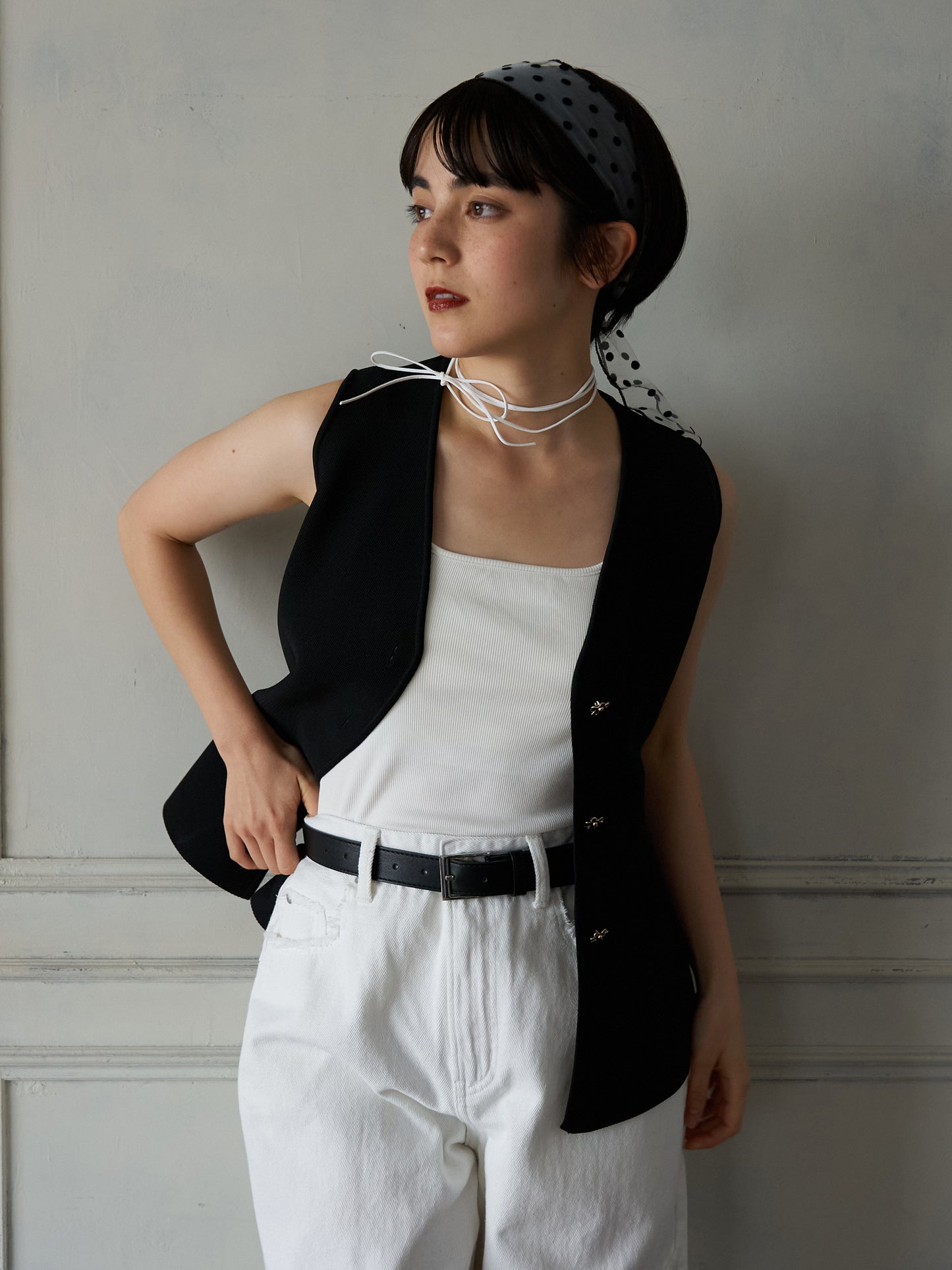 Bijou Button Peplum Vest