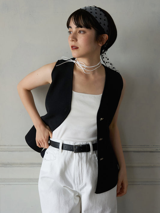 【SALE 20%OFF】Bijou Button Peplum Vest
