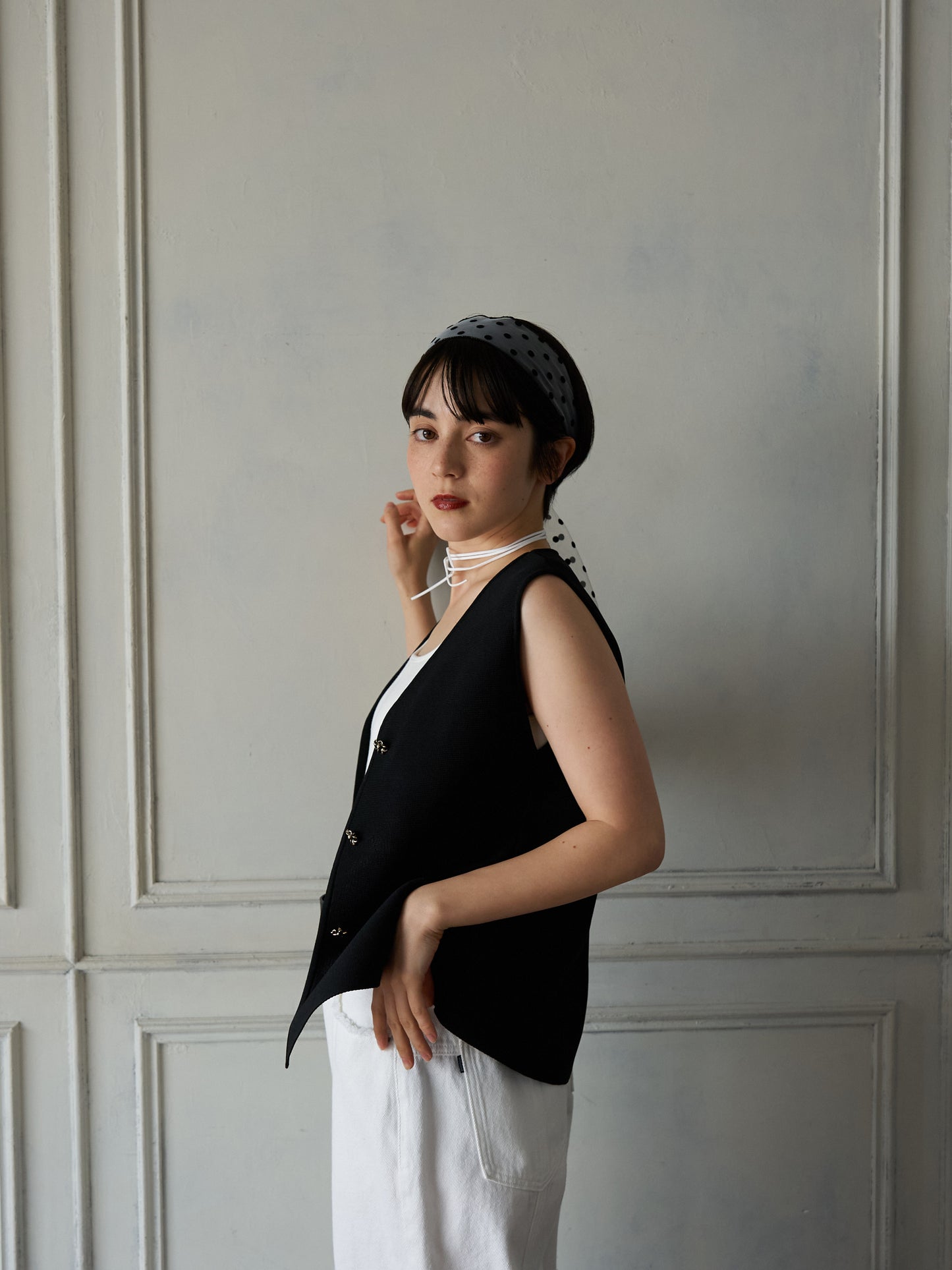 Bijou Button Peplum Vest