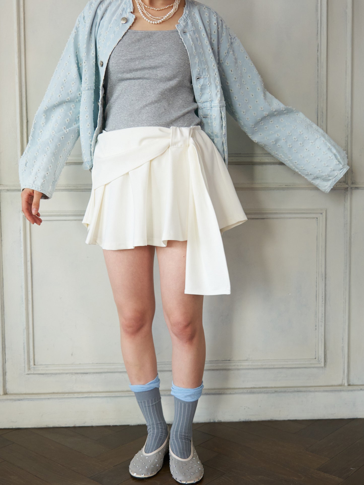 Wrap Ribbon Mini Skirt