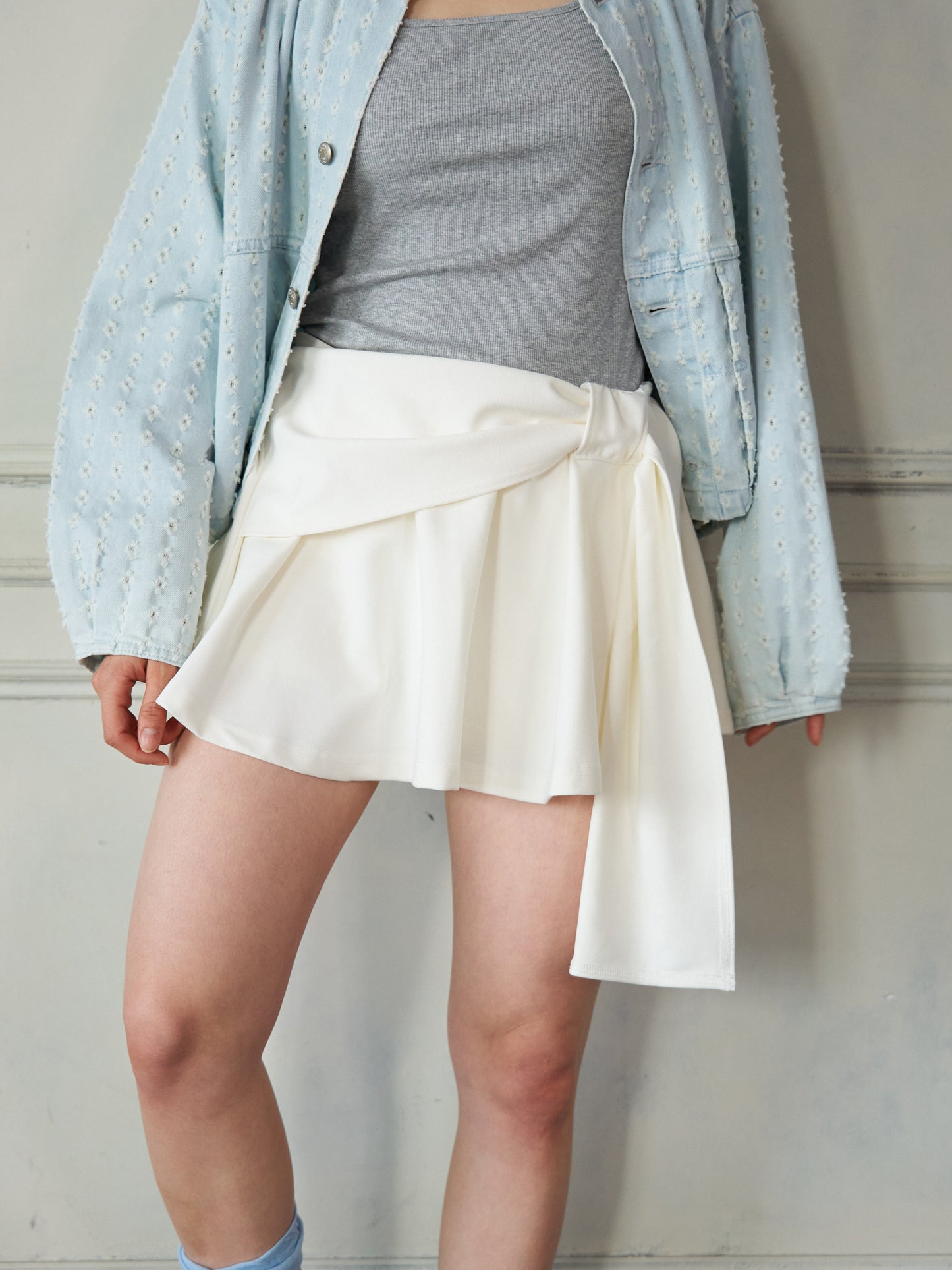 Wrap Ribbon Mini Skirt