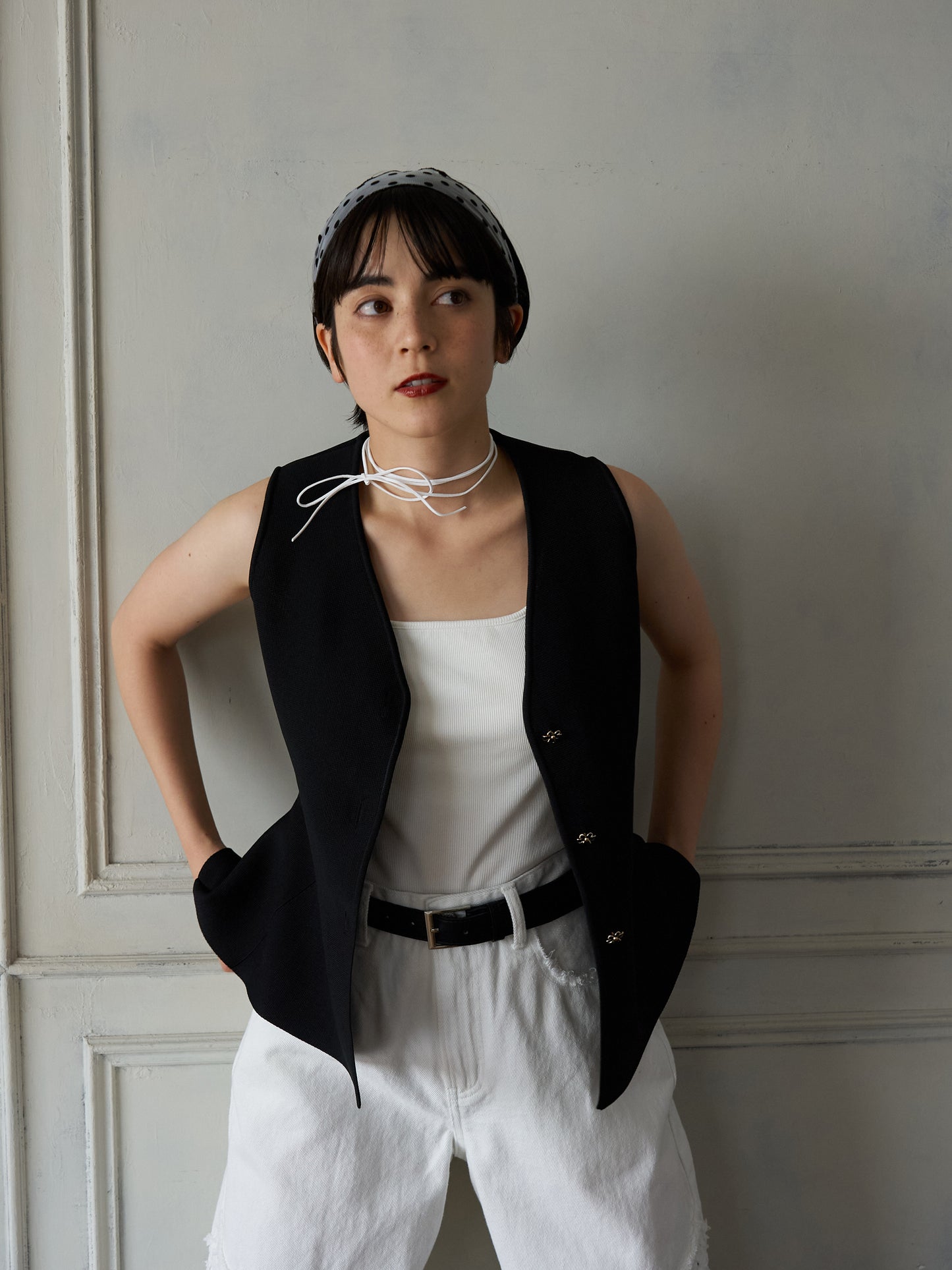 Bijou Button Peplum Vest