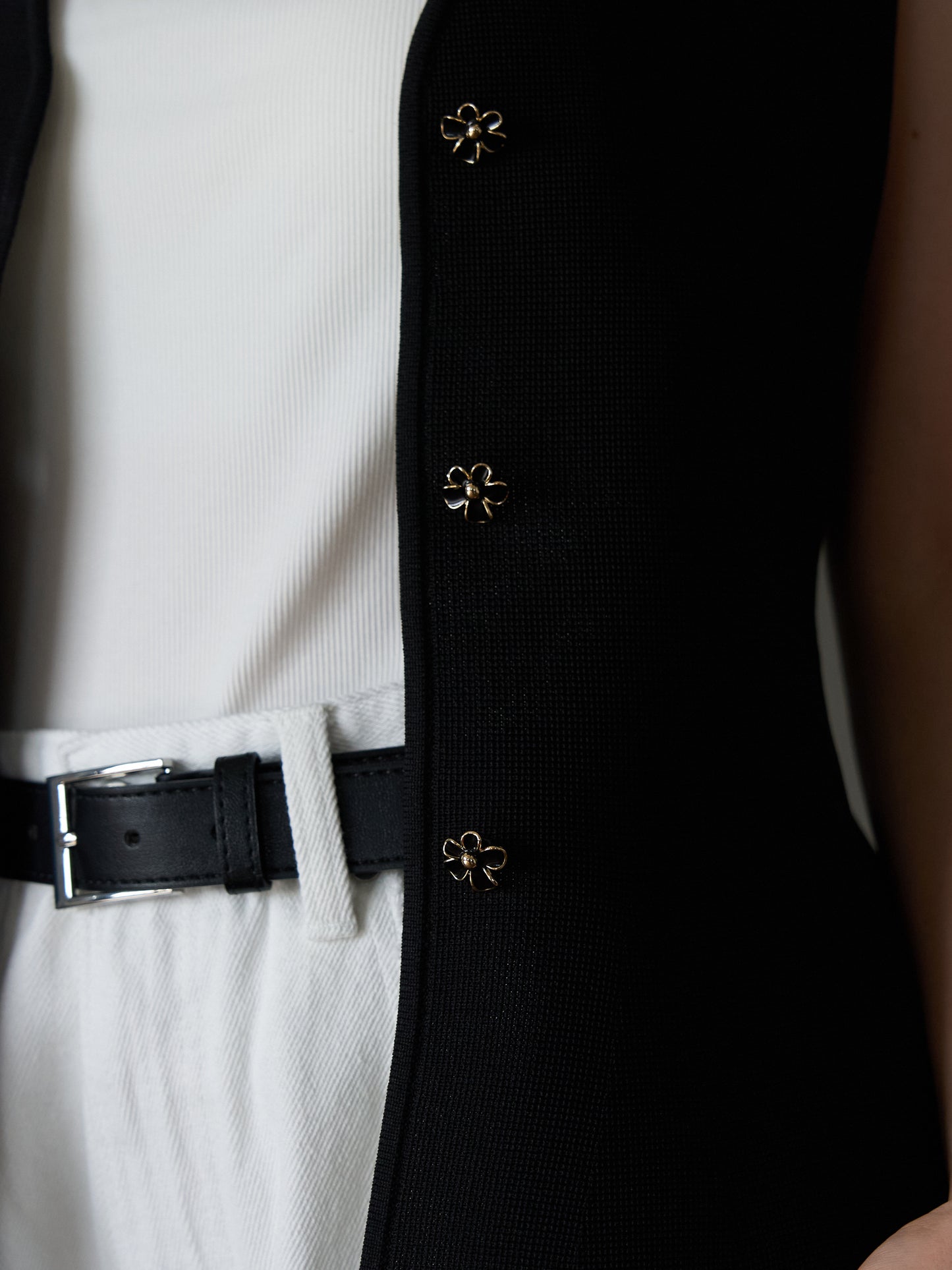 Bijou Button Peplum Vest