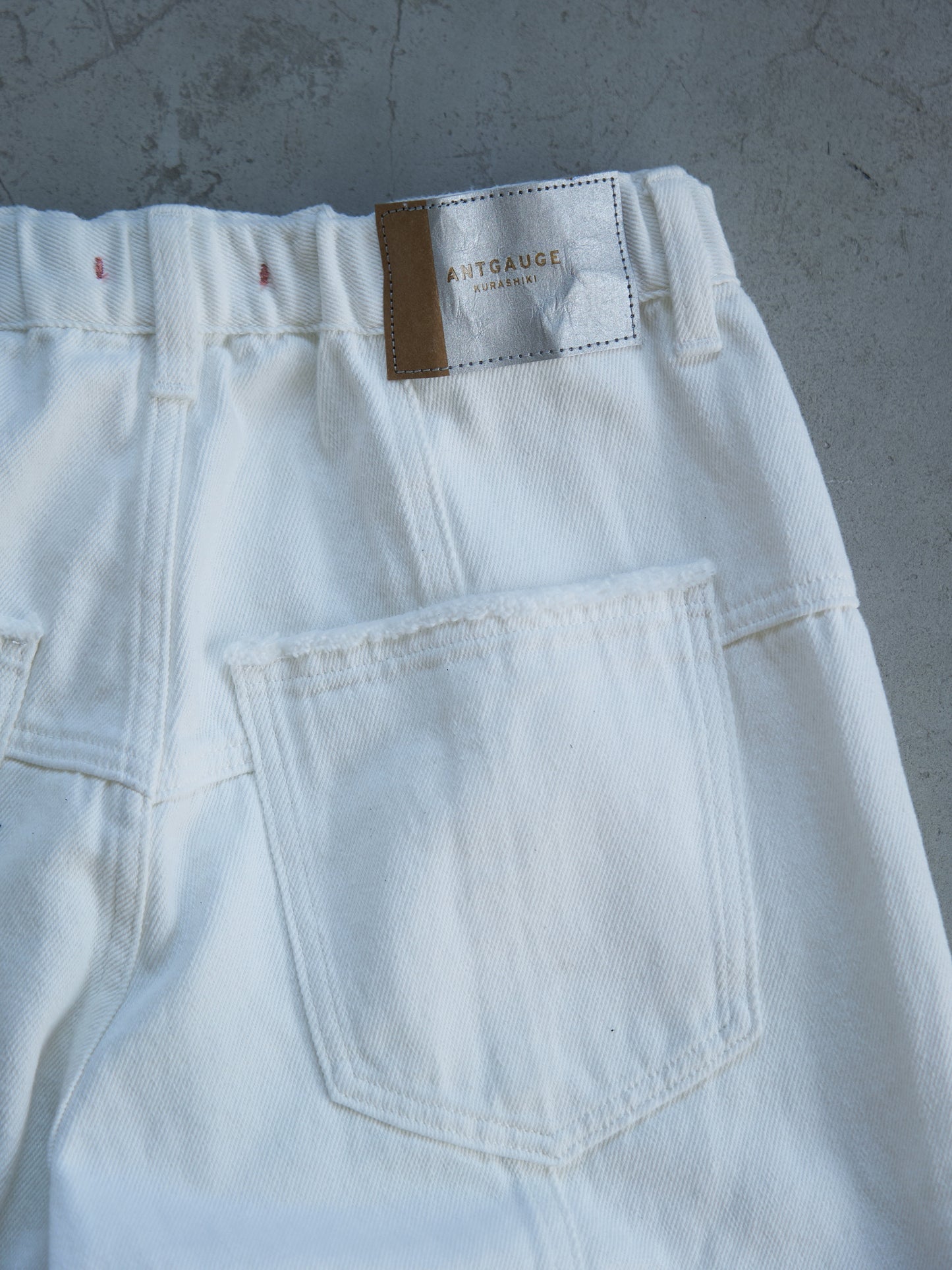 Textured Panel Denim Pants