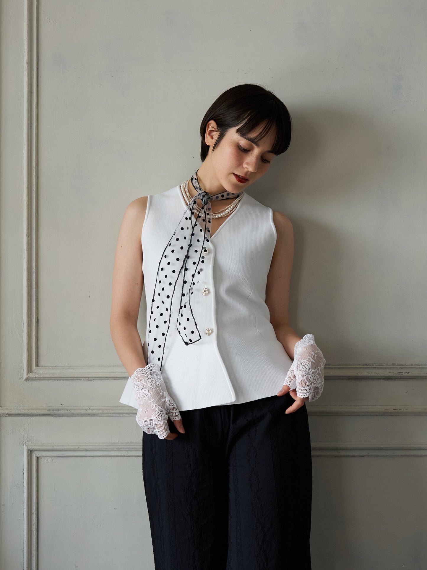 Bijou Button Peplum Vest