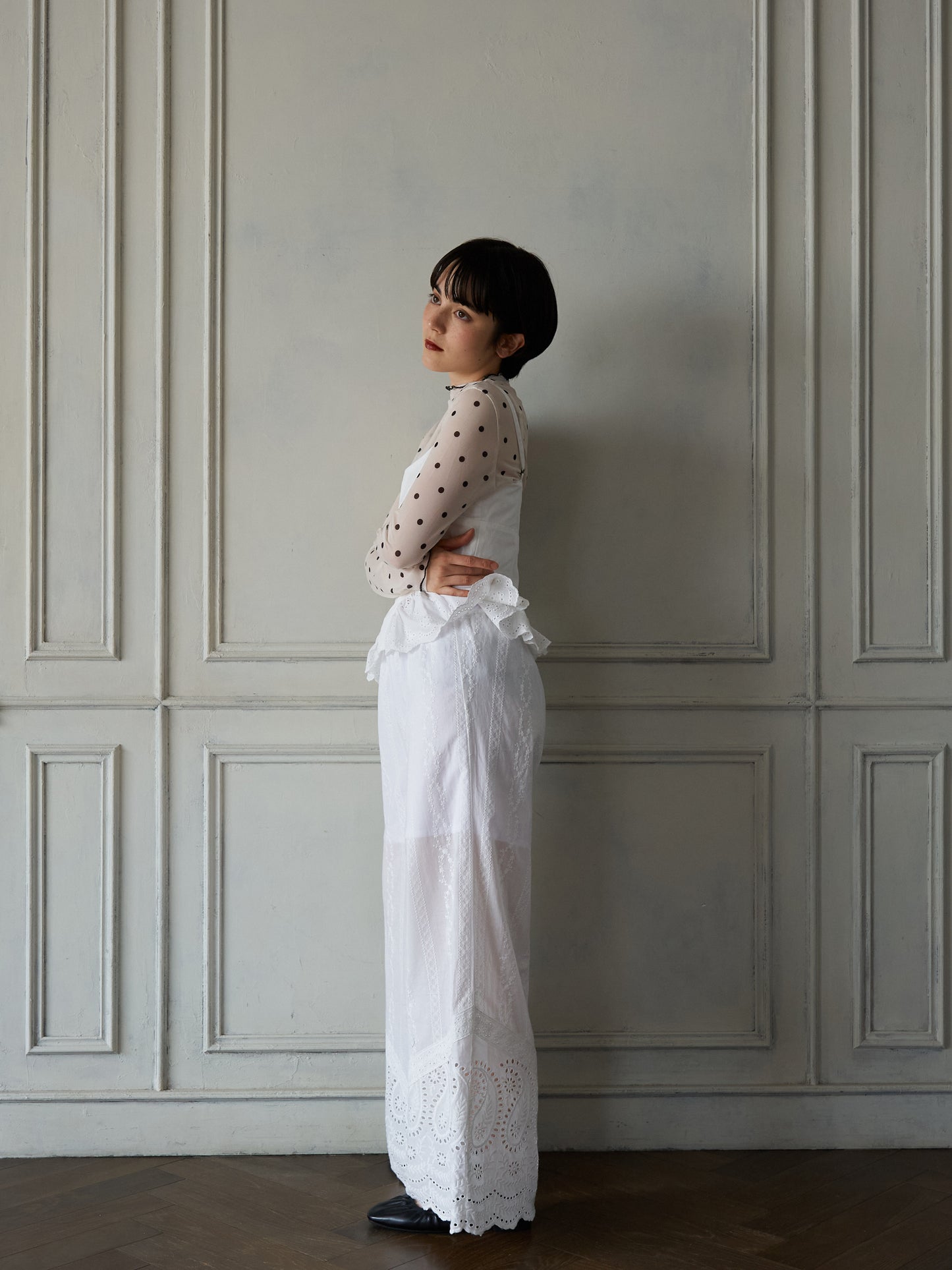 Lace Hem Easy Pants