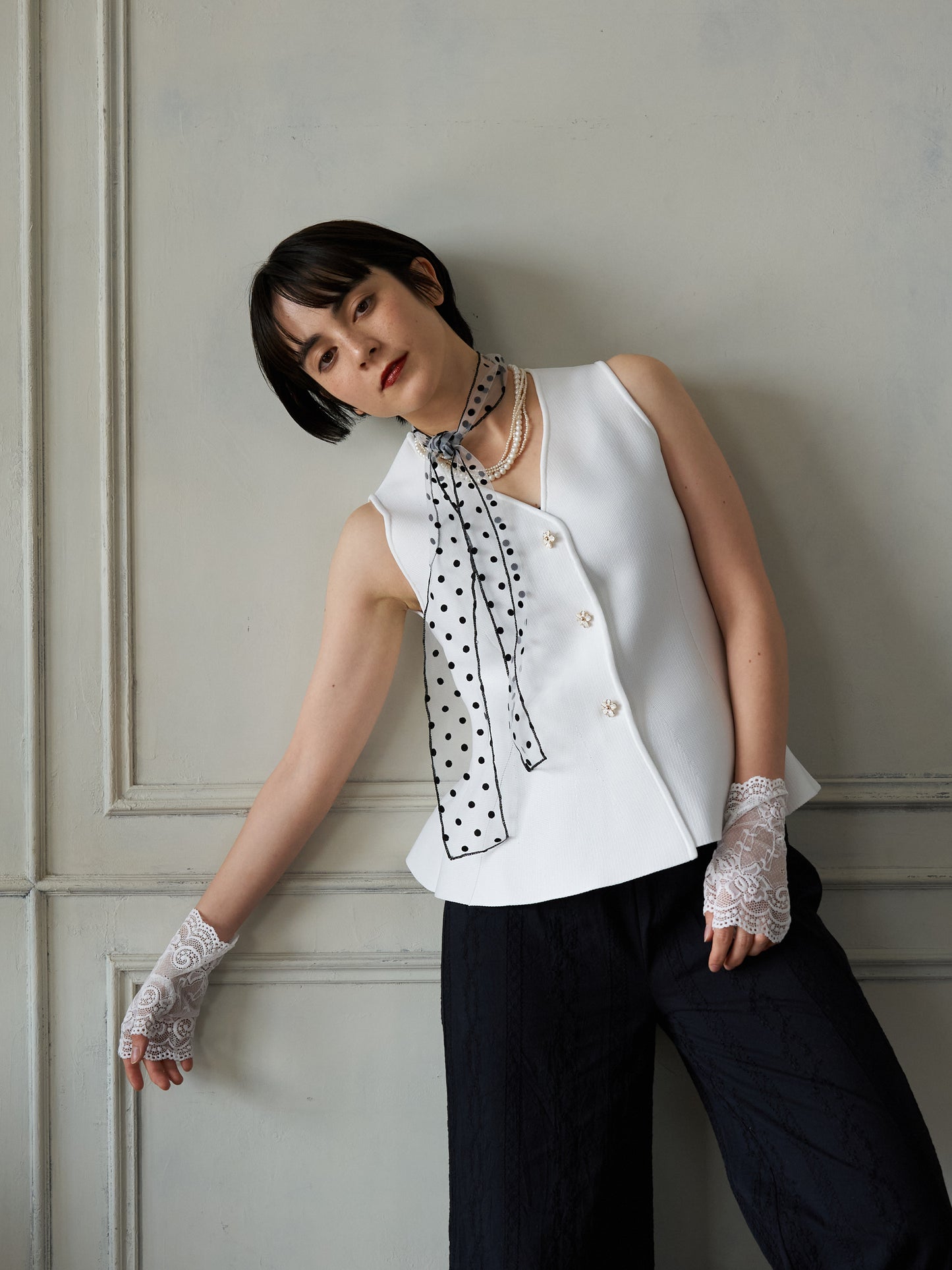 Bijou Button Peplum Vest