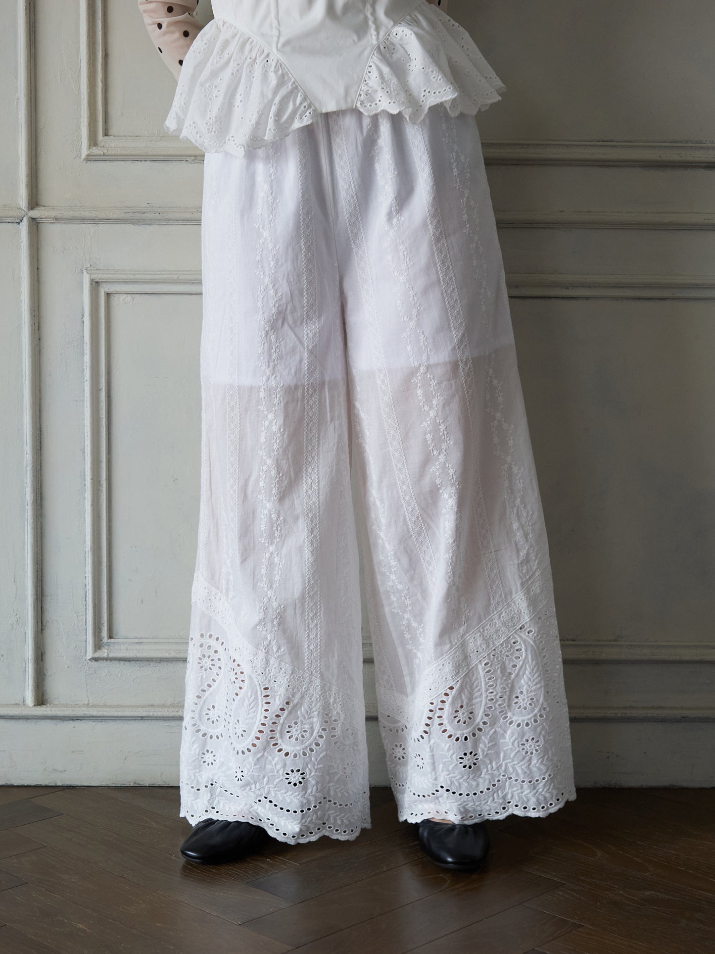 Lace Hem Easy Pants