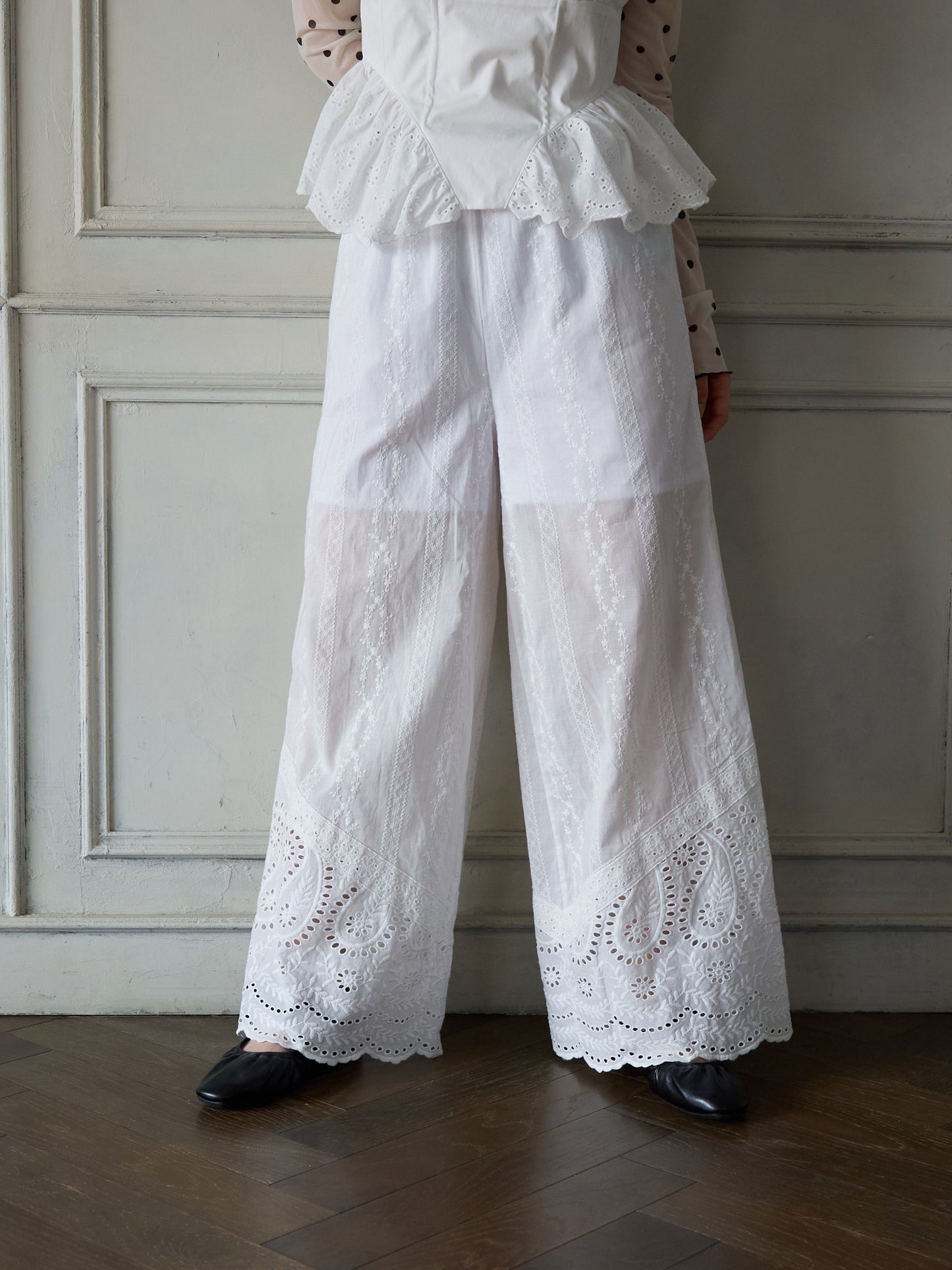 Lace Hem Easy Pants