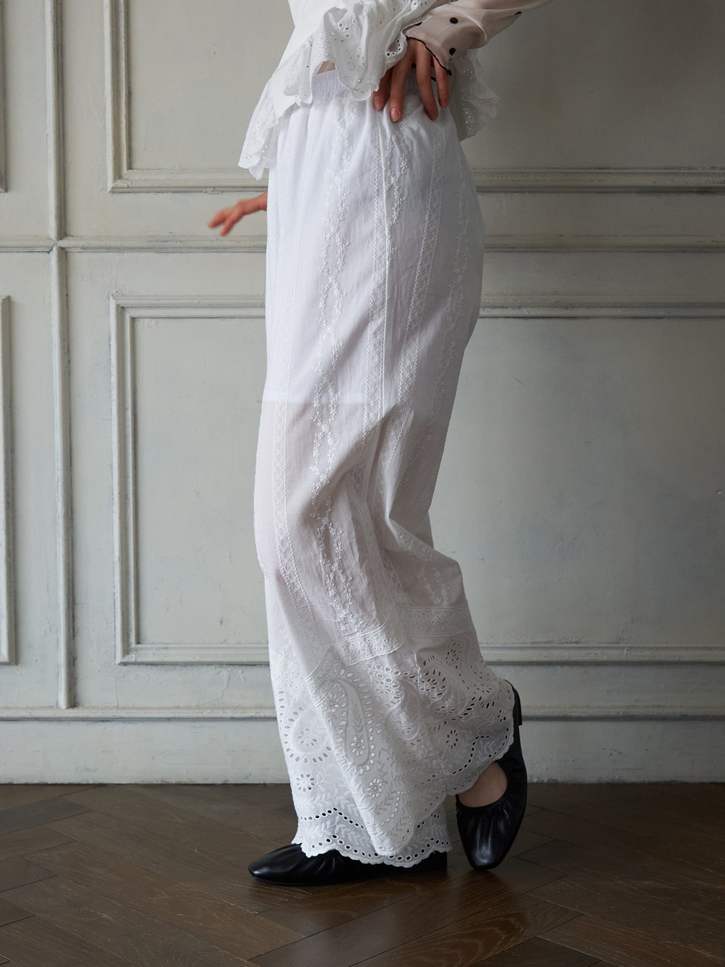 Lace Hem Easy Pants