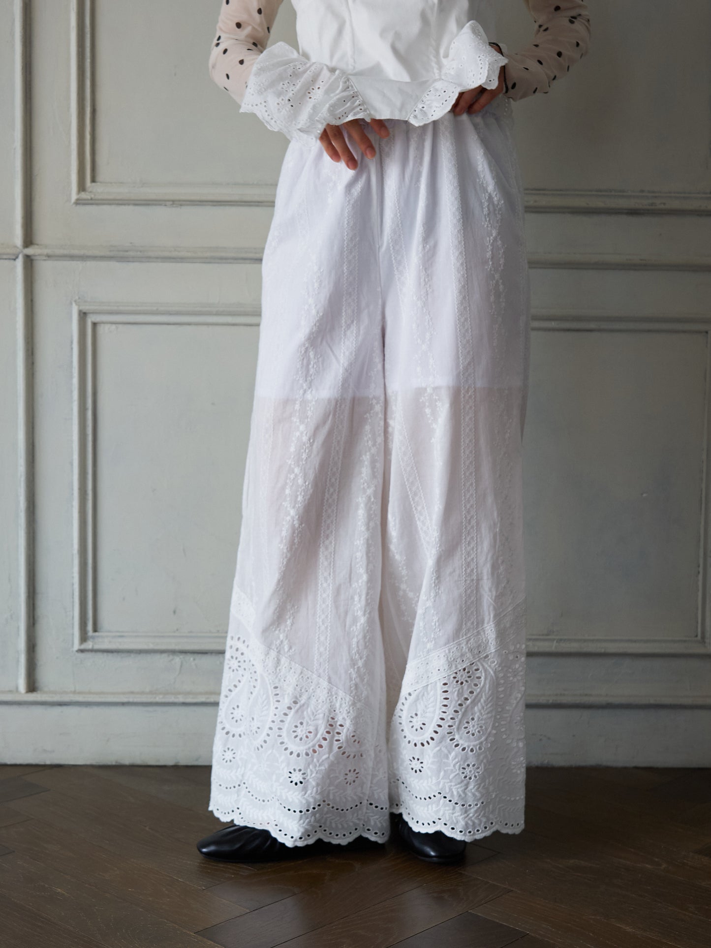 Lace Hem Easy Pants