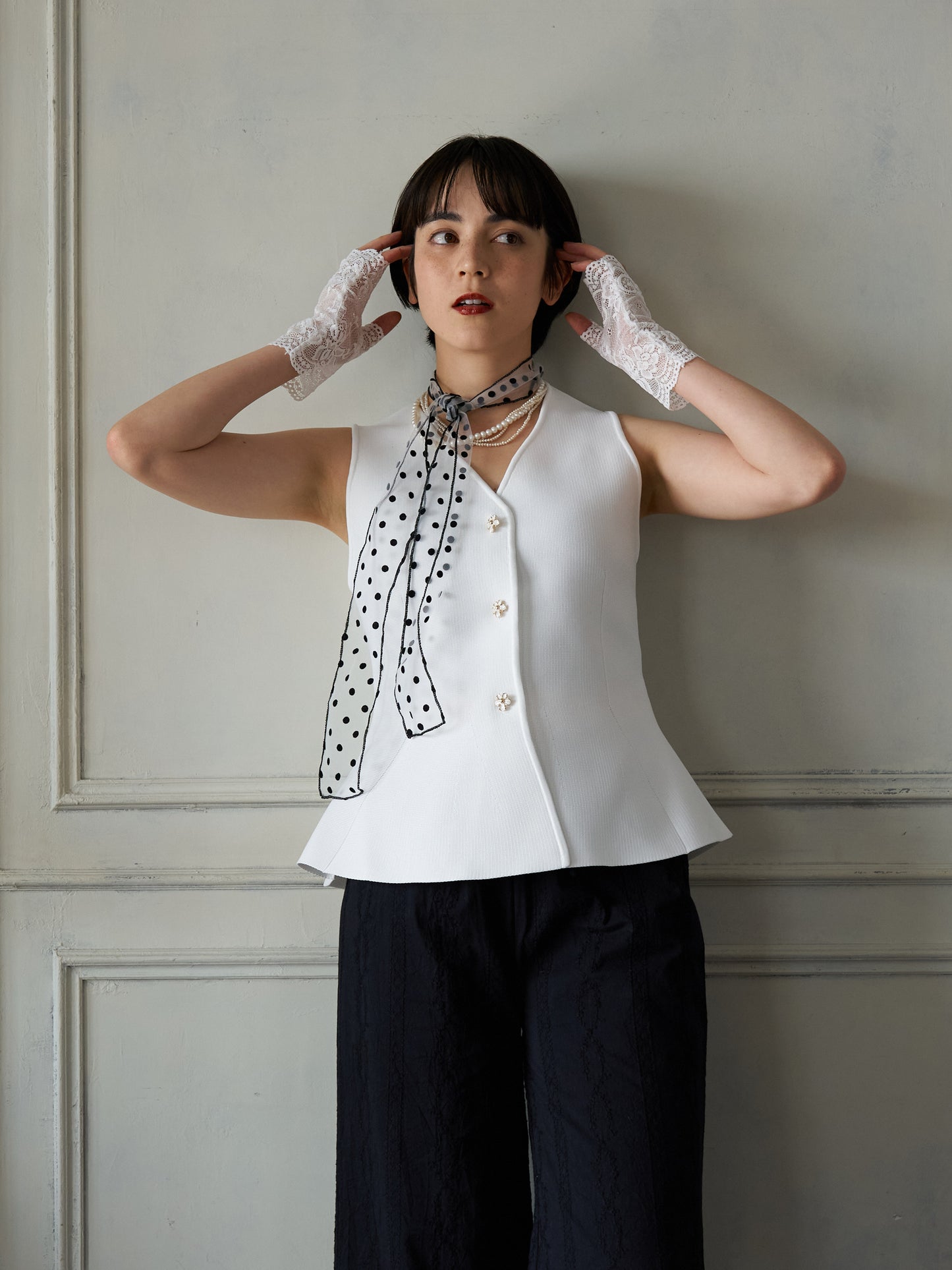 Bijou Button Peplum Vest