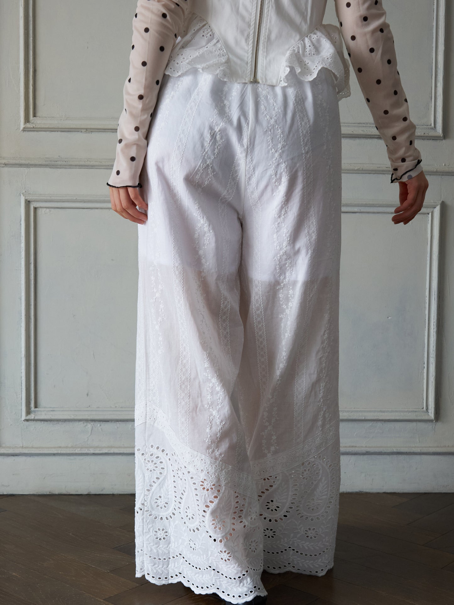 Lace Hem Easy Pants