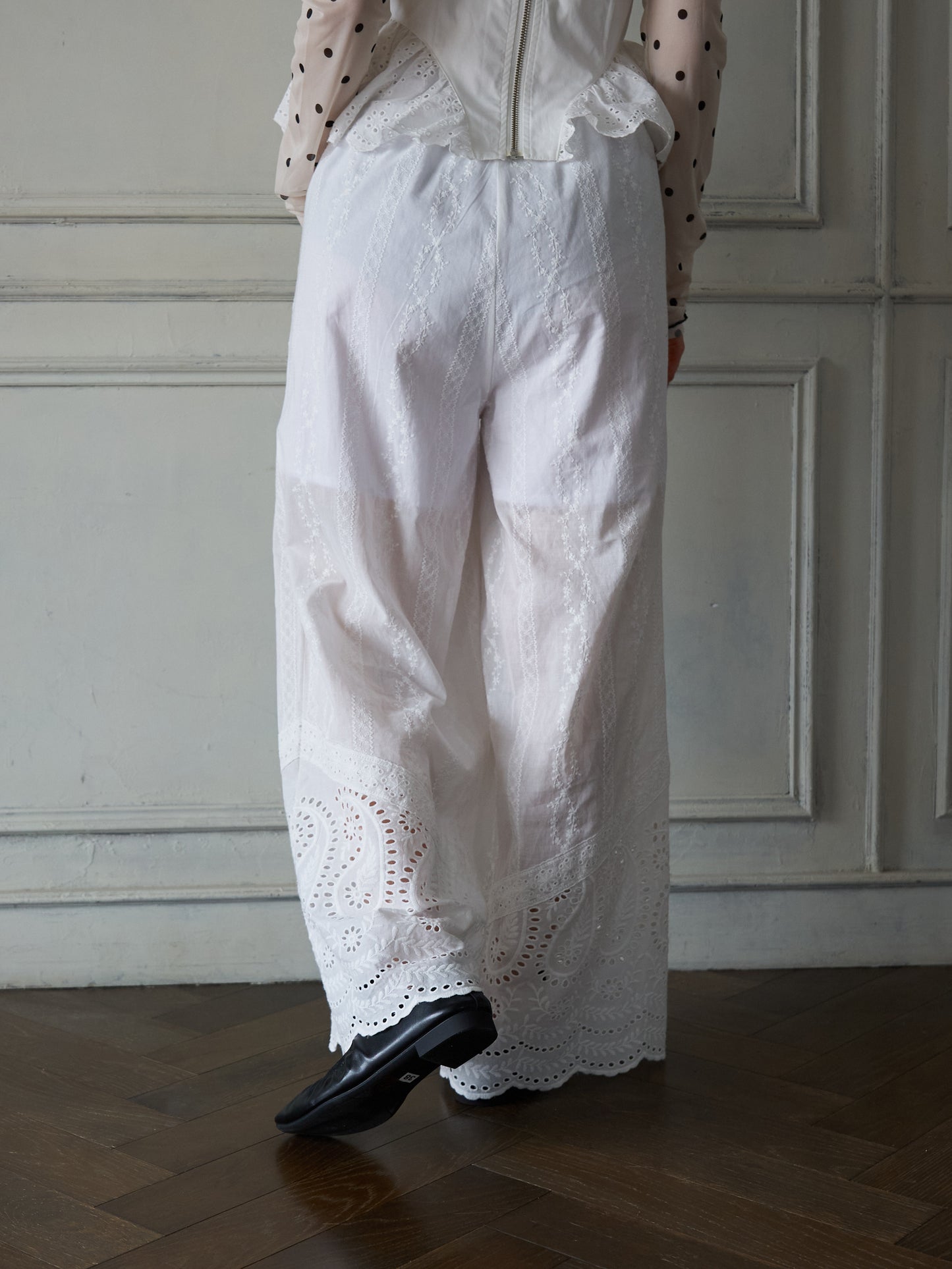 Lace Hem Easy Pants