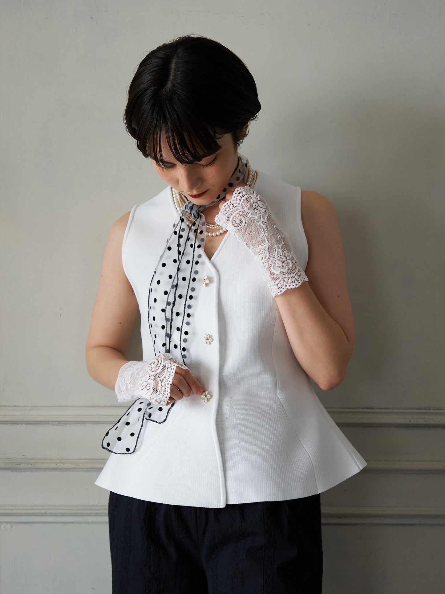Bijou Button Peplum Vest