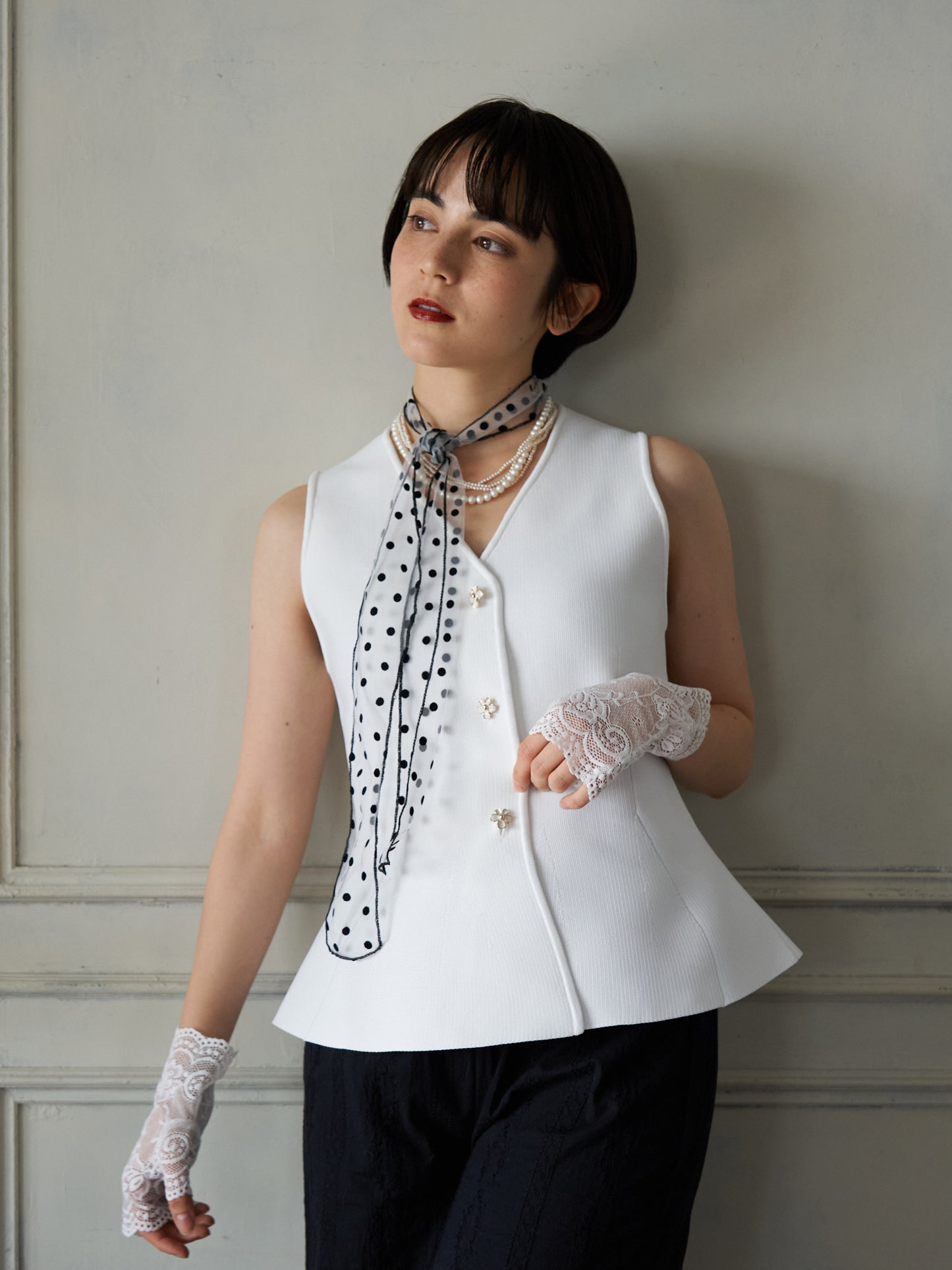 Bijou Button Peplum Vest