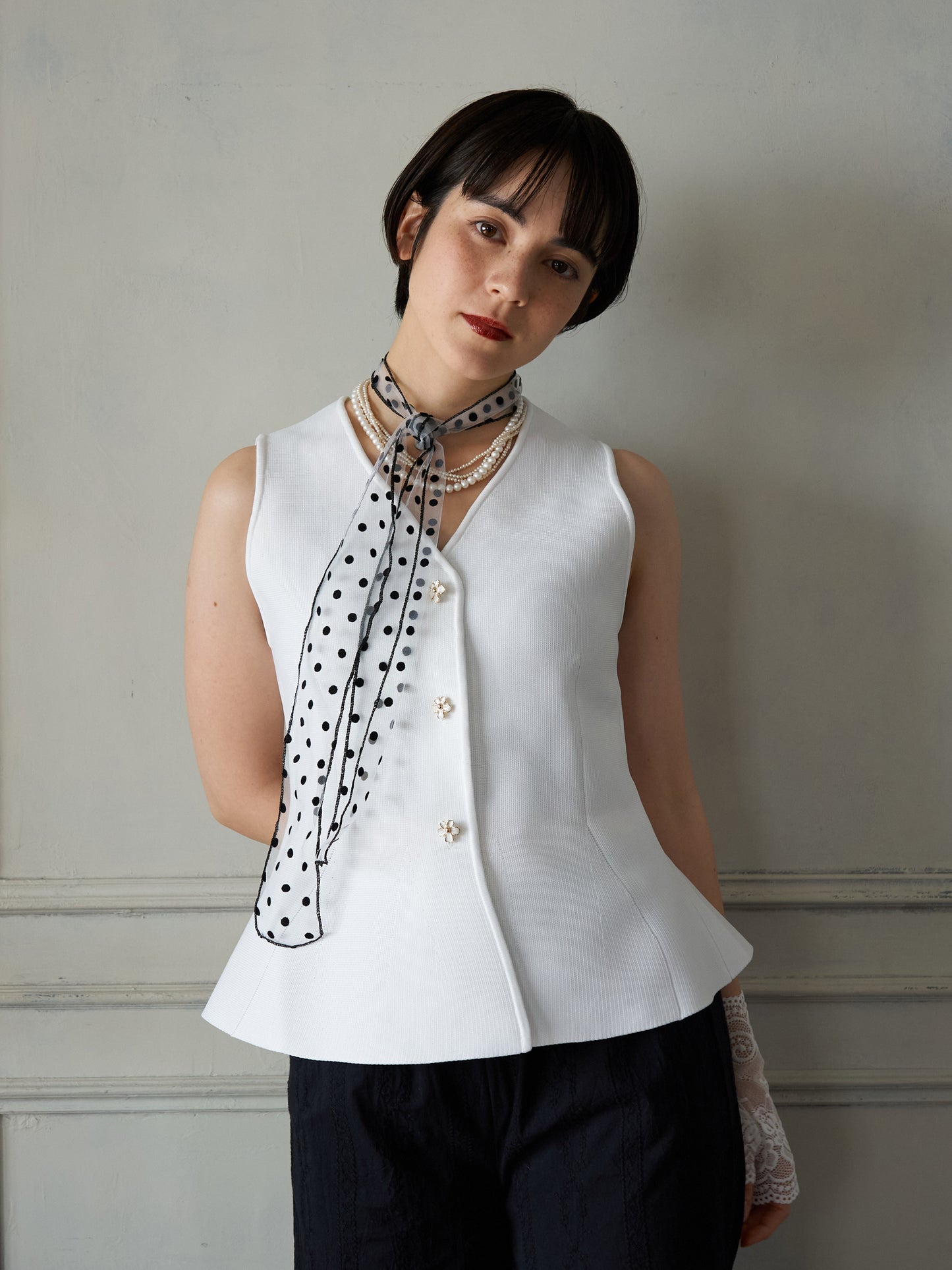 Bijou Button Peplum Vest