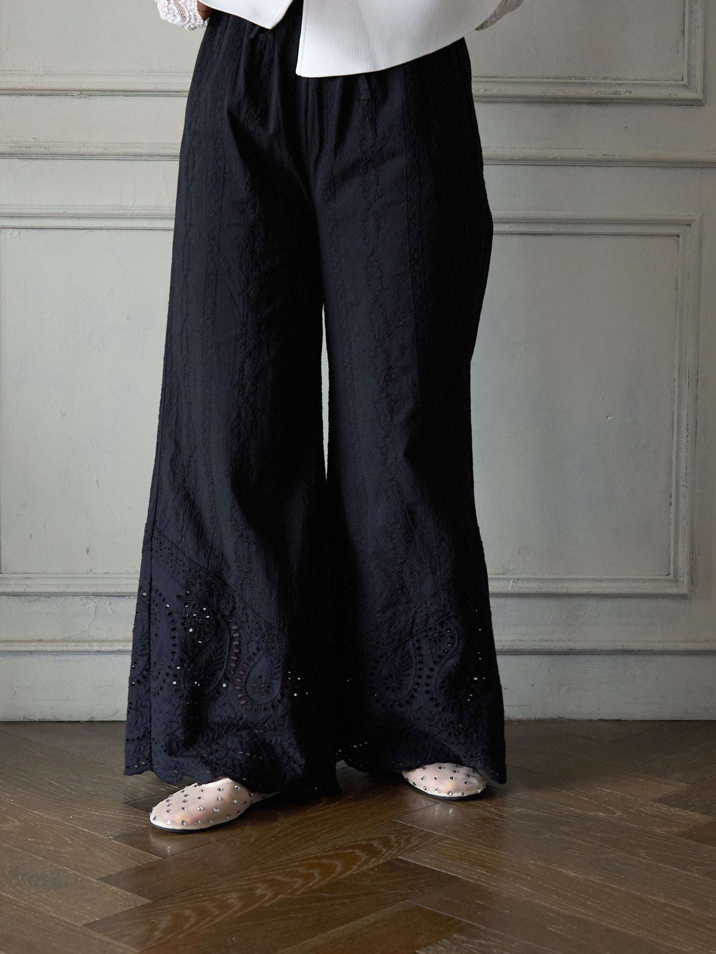 Lace Hem Easy Pants