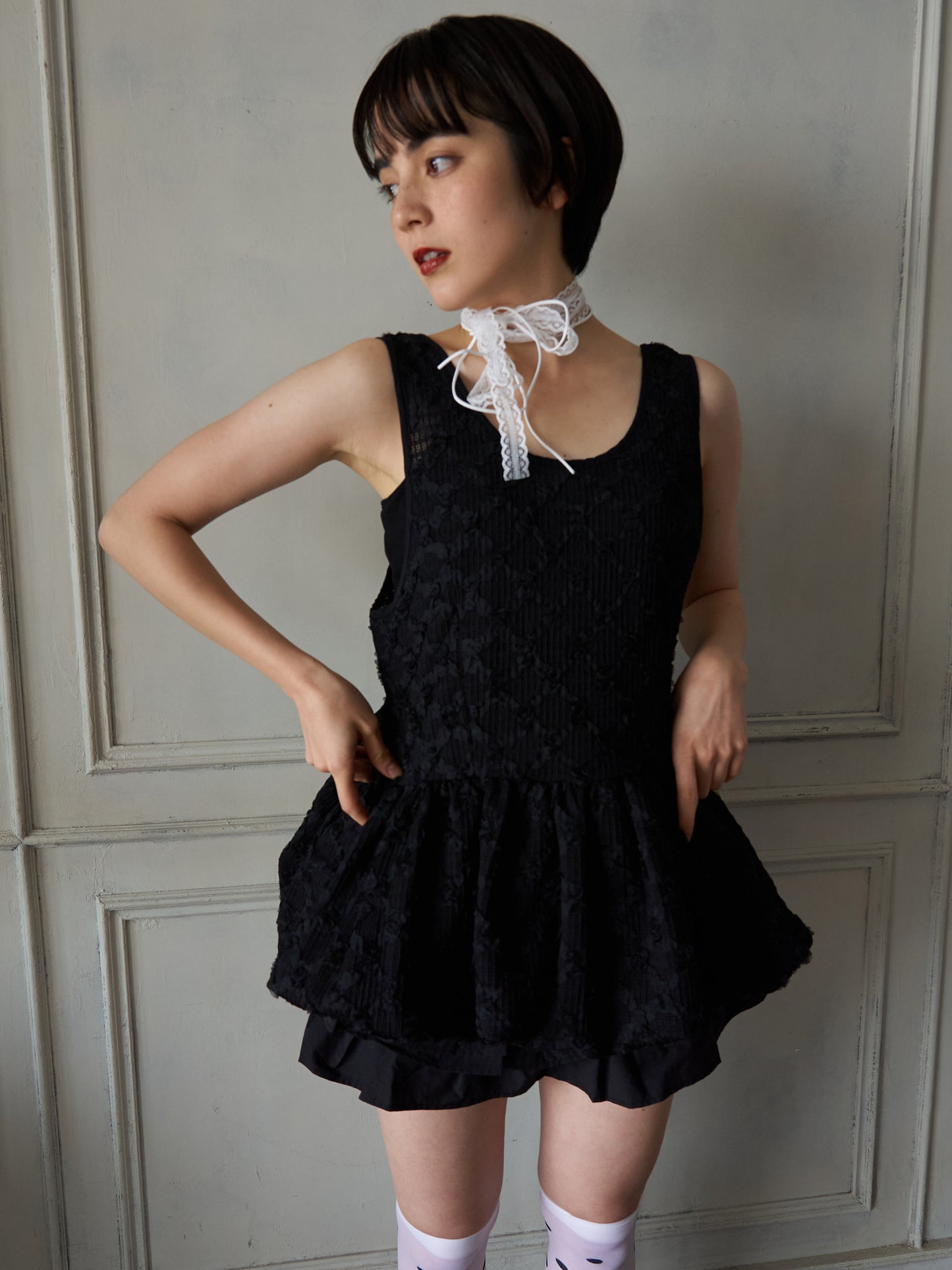 Floral Cutwork Balloon Tunic