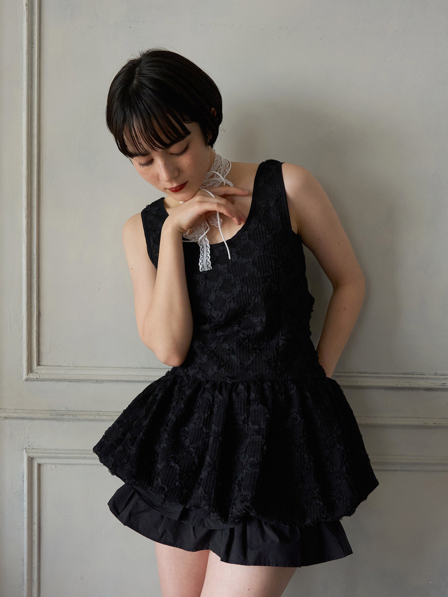 Floral Cutwork Balloon Tunic